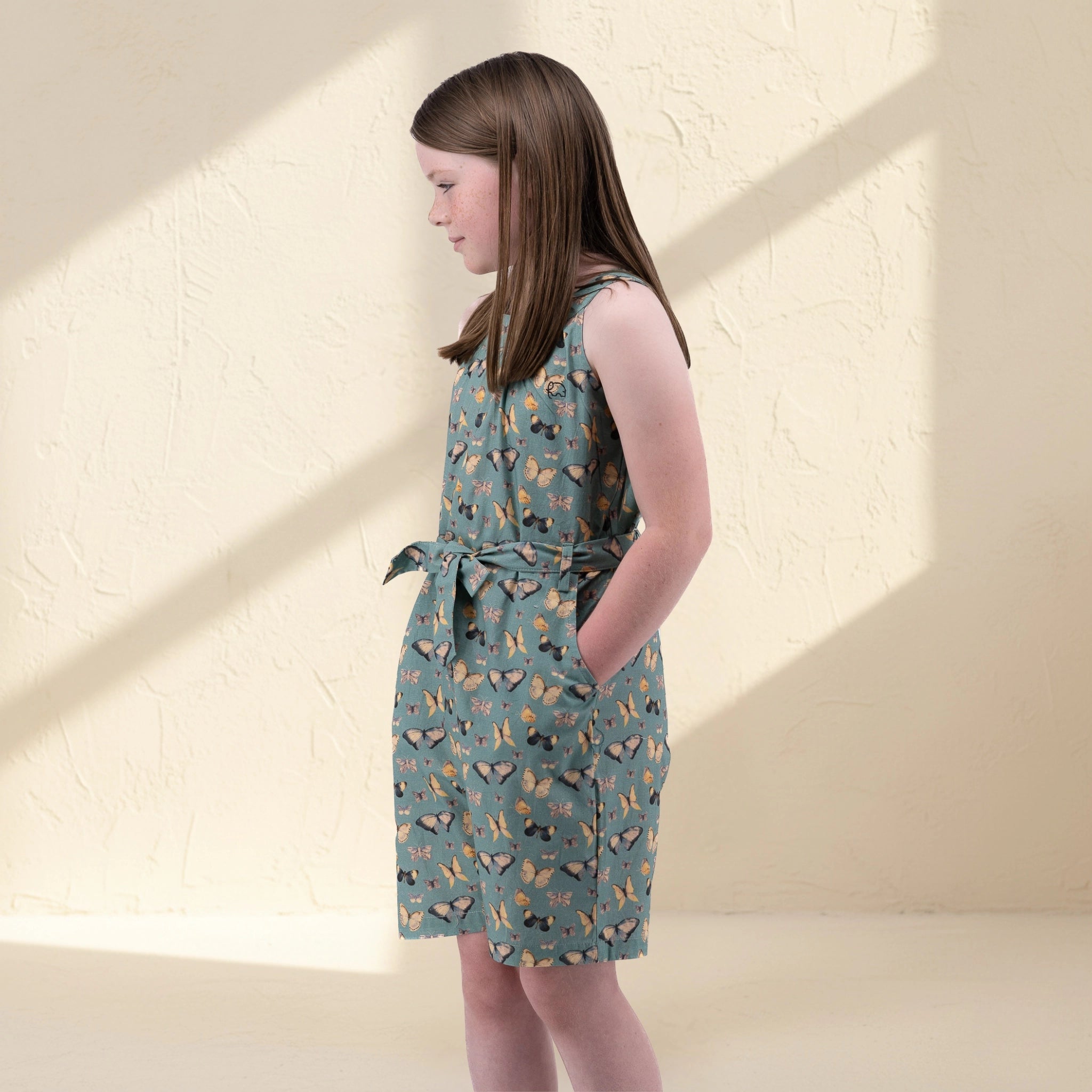 Surf Blue Cotton Play Suit for Girls | Karee Sustainable Kidswear Kids Karee