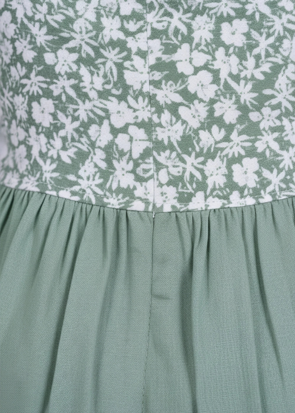 Sirocco Blooms Green Fit & Flare Cotton-Linen Dress