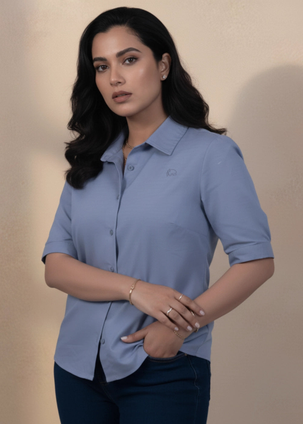 Grey Mist Linen-Cotton Shirt | Karee Sustainable Fashion