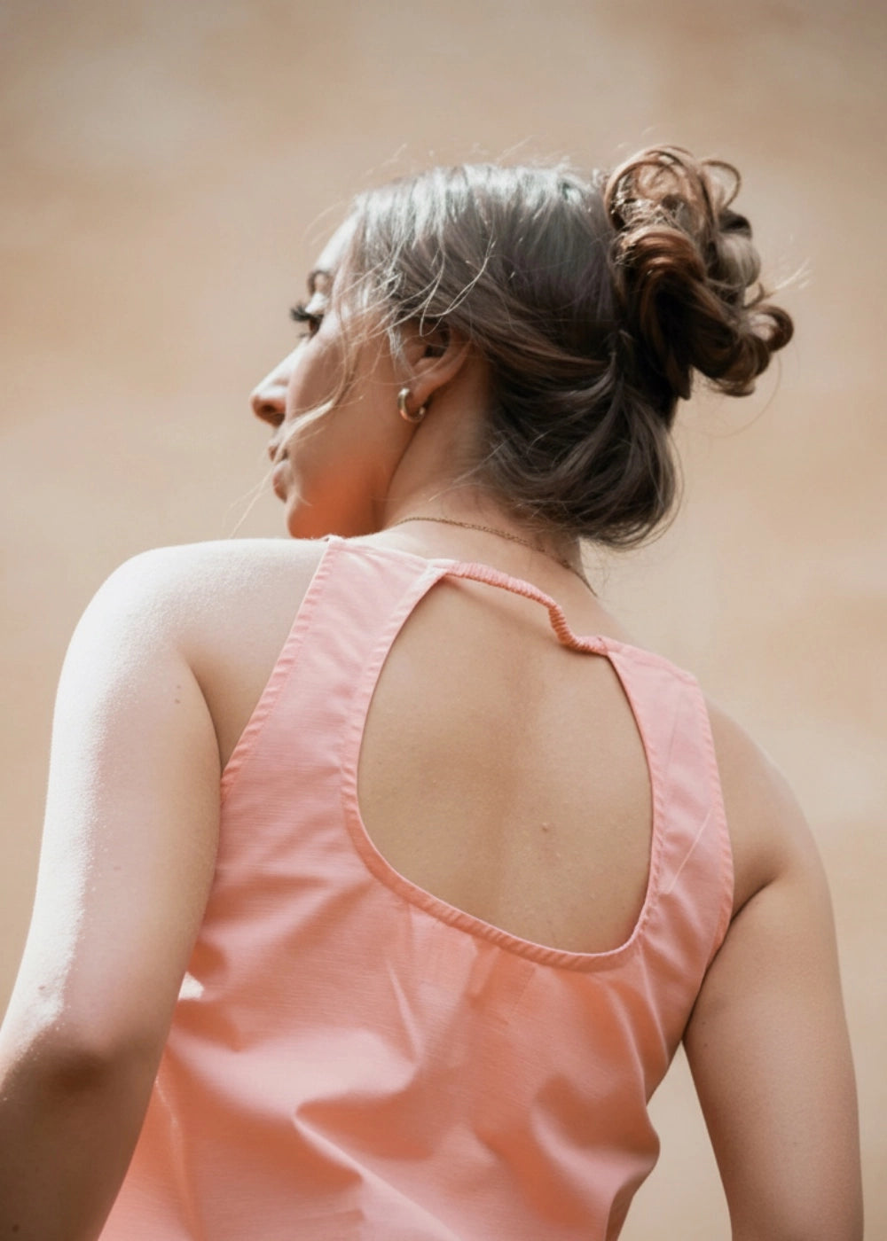 Wild Rose Harmony Halter Cami Linen-Cotton Top | Karee Sustainable Fashion