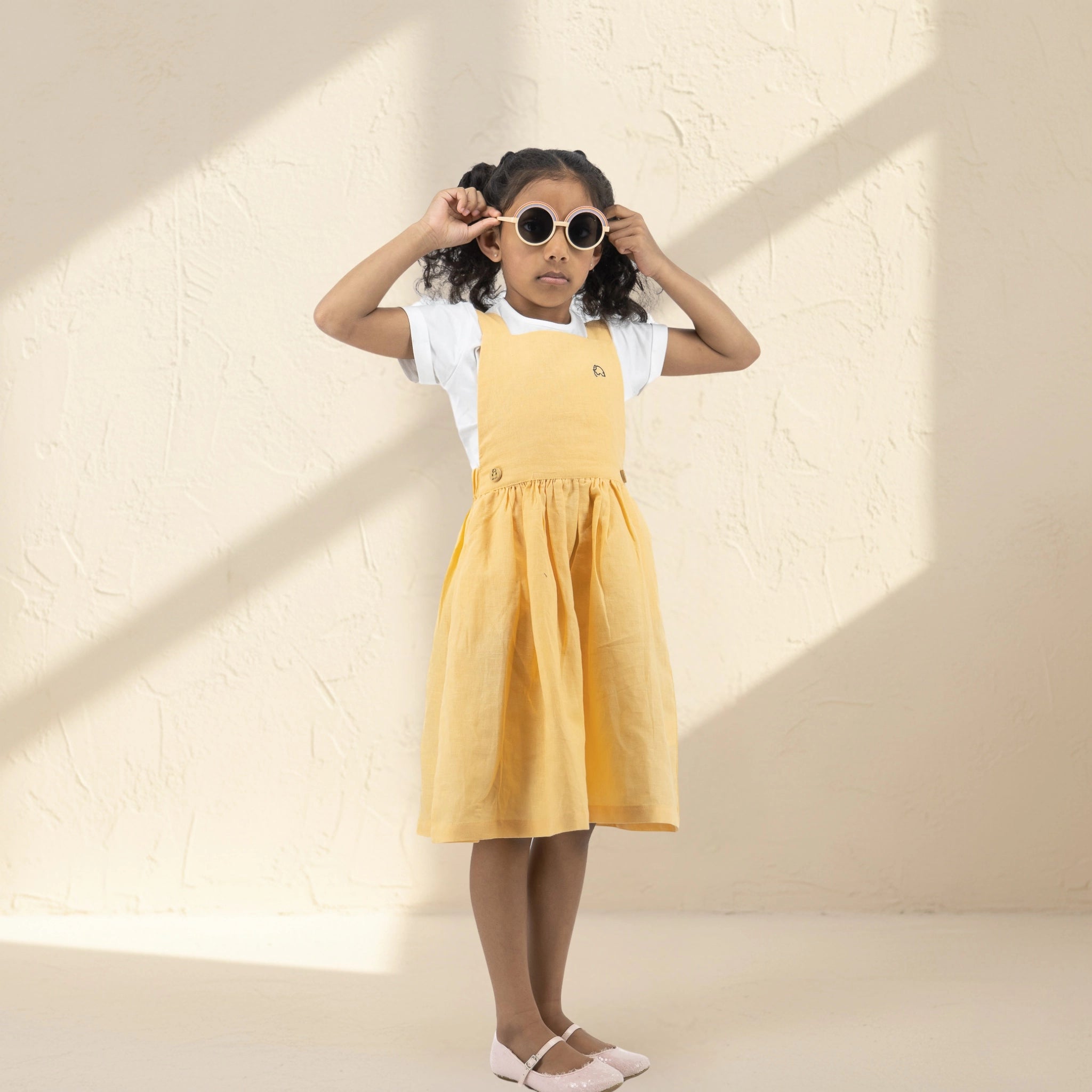 Ebony Linen Cotton Pinafore for Girls | Karee Sustainable Kidswear Kids Karee