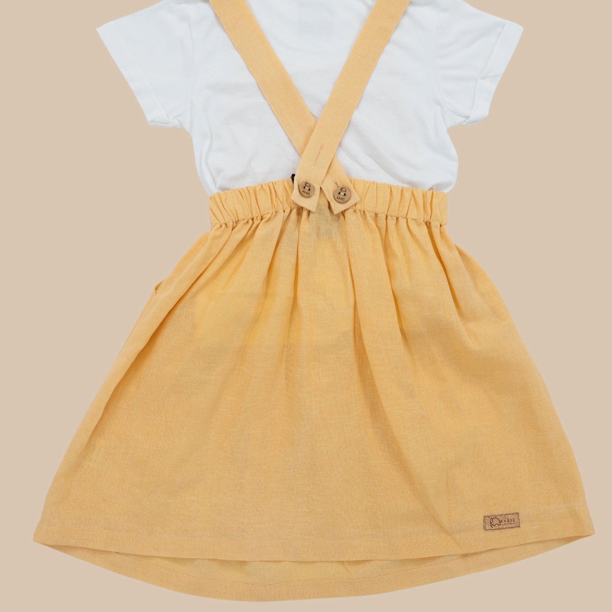 Ebony Linen Cotton Pinafore for Girls | Karee Sustainable Kidswear Kids Karee