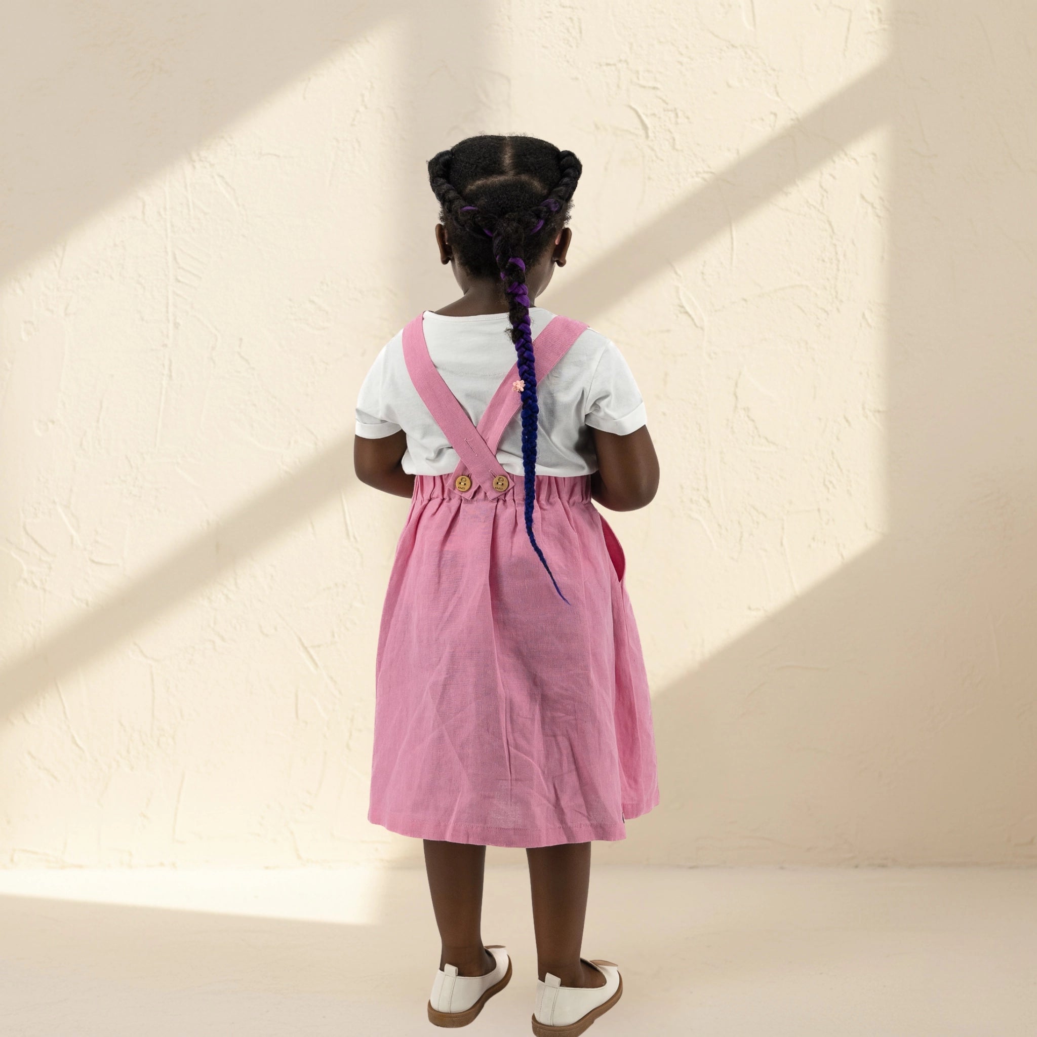 Cashmere Rose Linen Pinafore for Girls Kids Karee