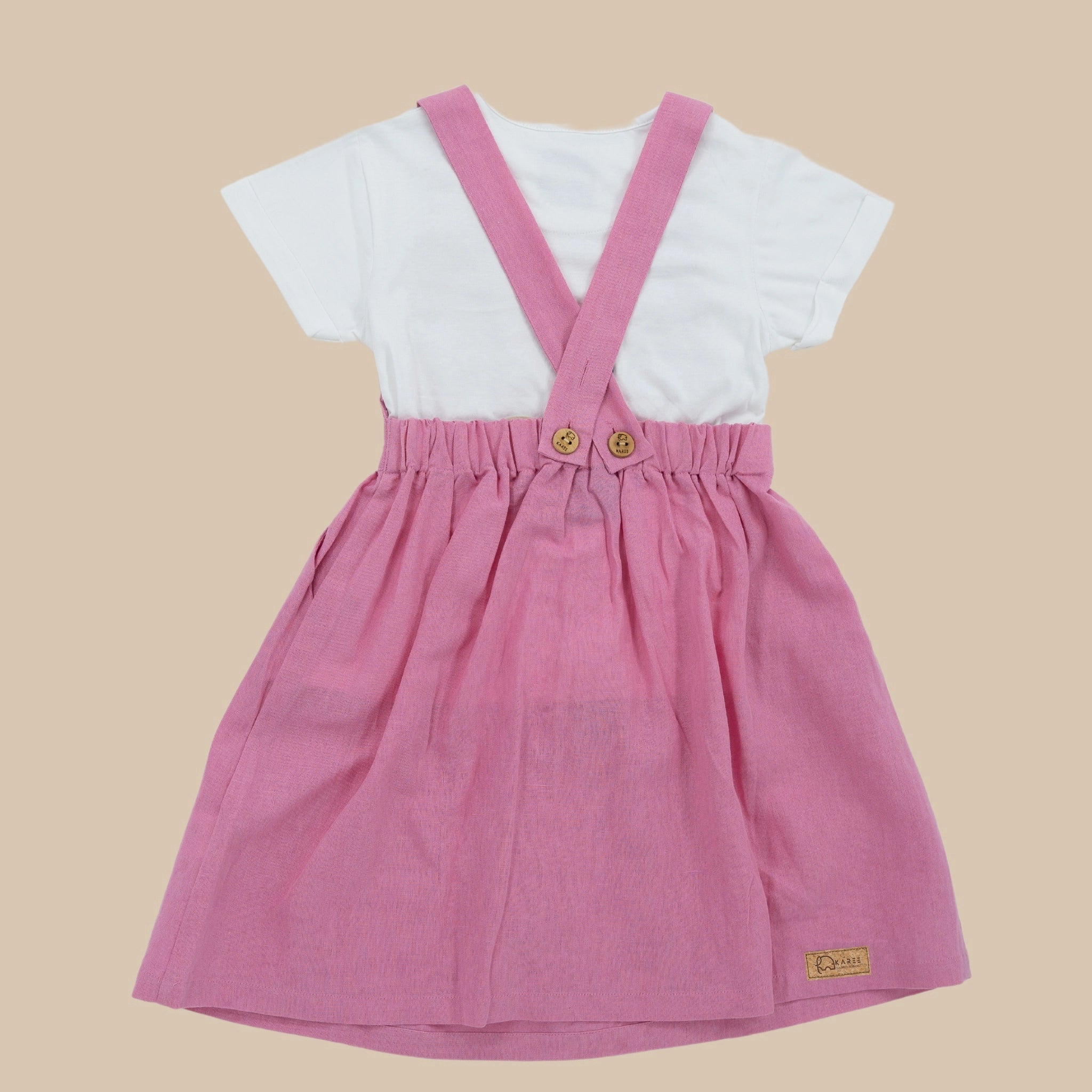 Cashmere Rose Linen Pinafore for Girls Kids Karee