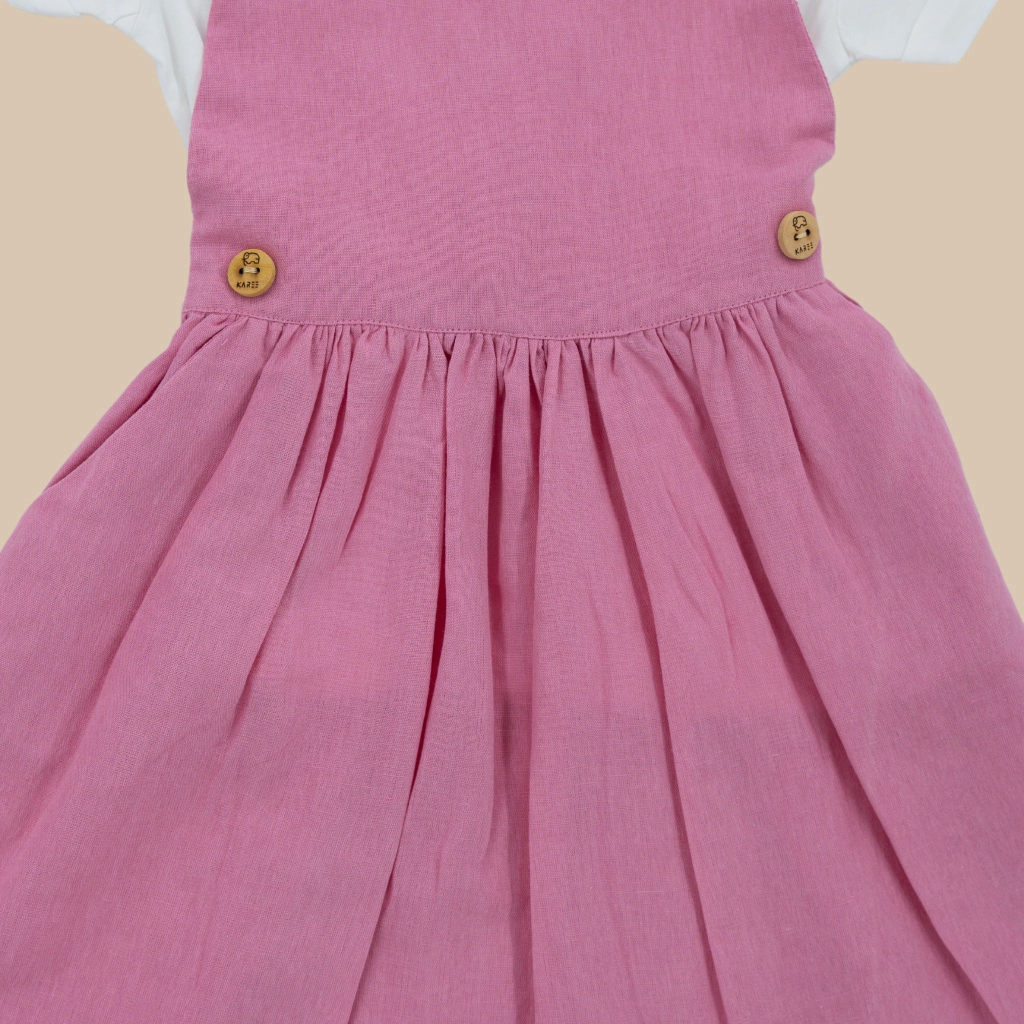 Cashmere Rose Linen Pinafore for Girls Kids Karee
