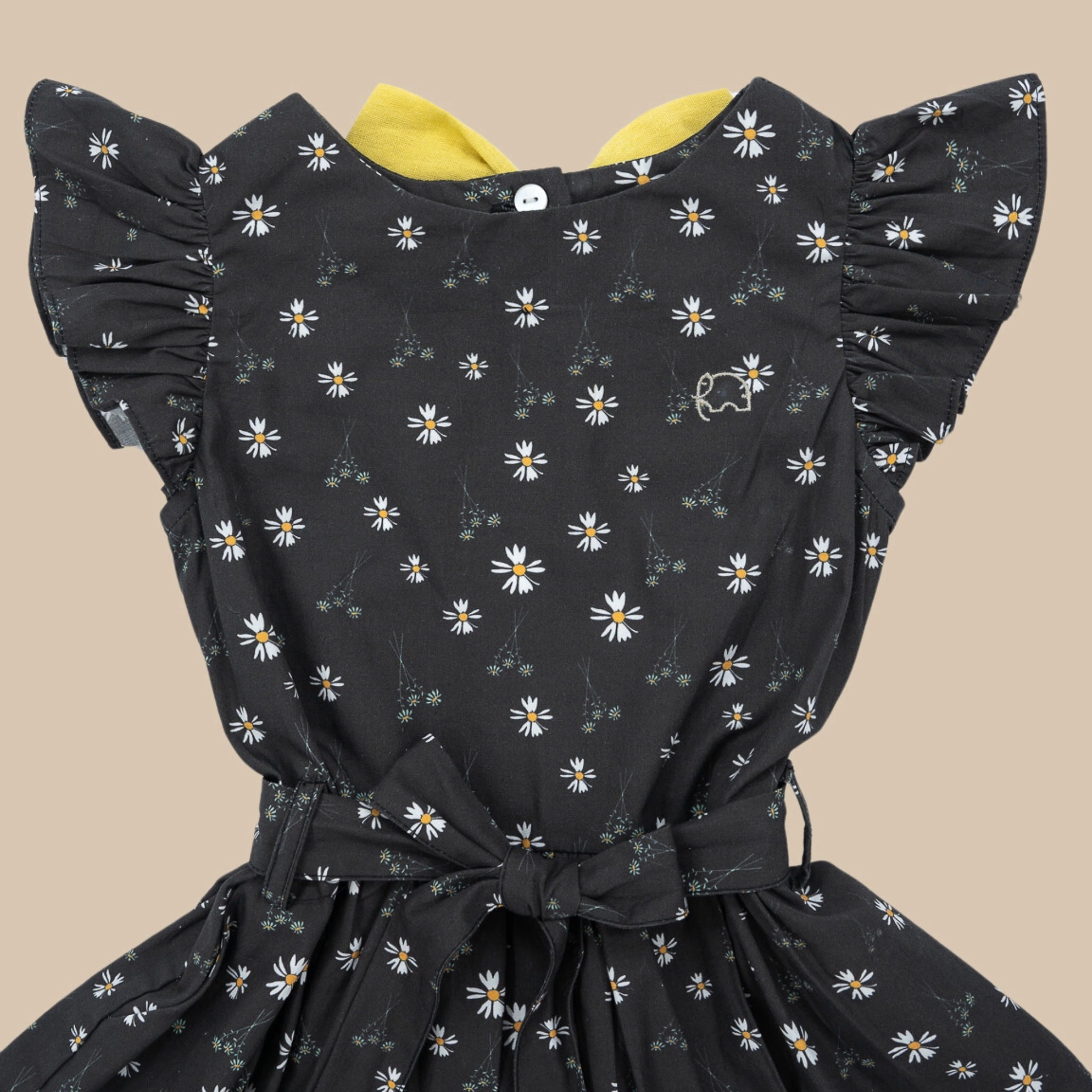 Black Floral Cotton Dress for Girls | Karee Sustainable Kidswear Kids Karee