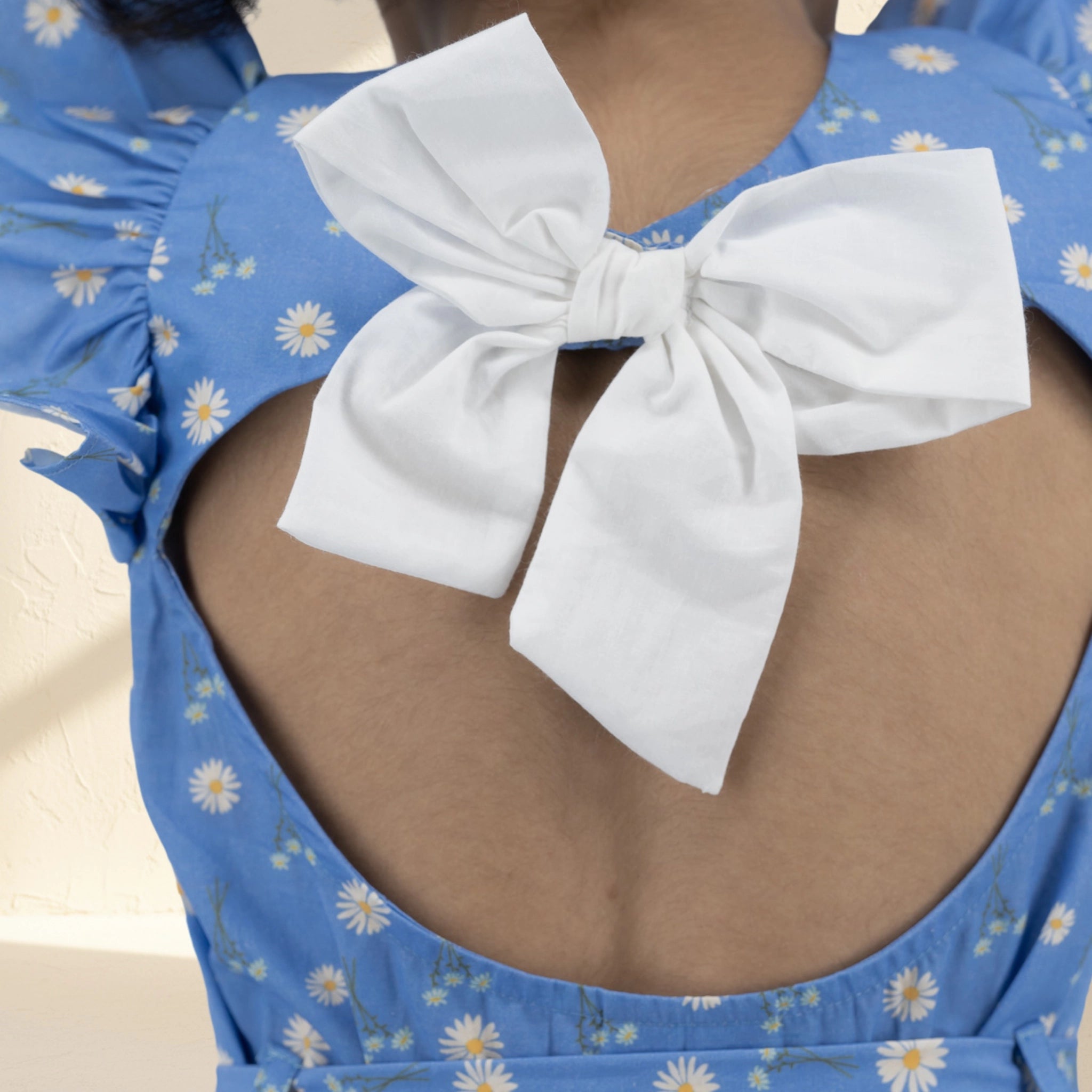 Corn Flour Blue Cotton Dress for Girls | Karee Sustainable Kidswear Kids Karee