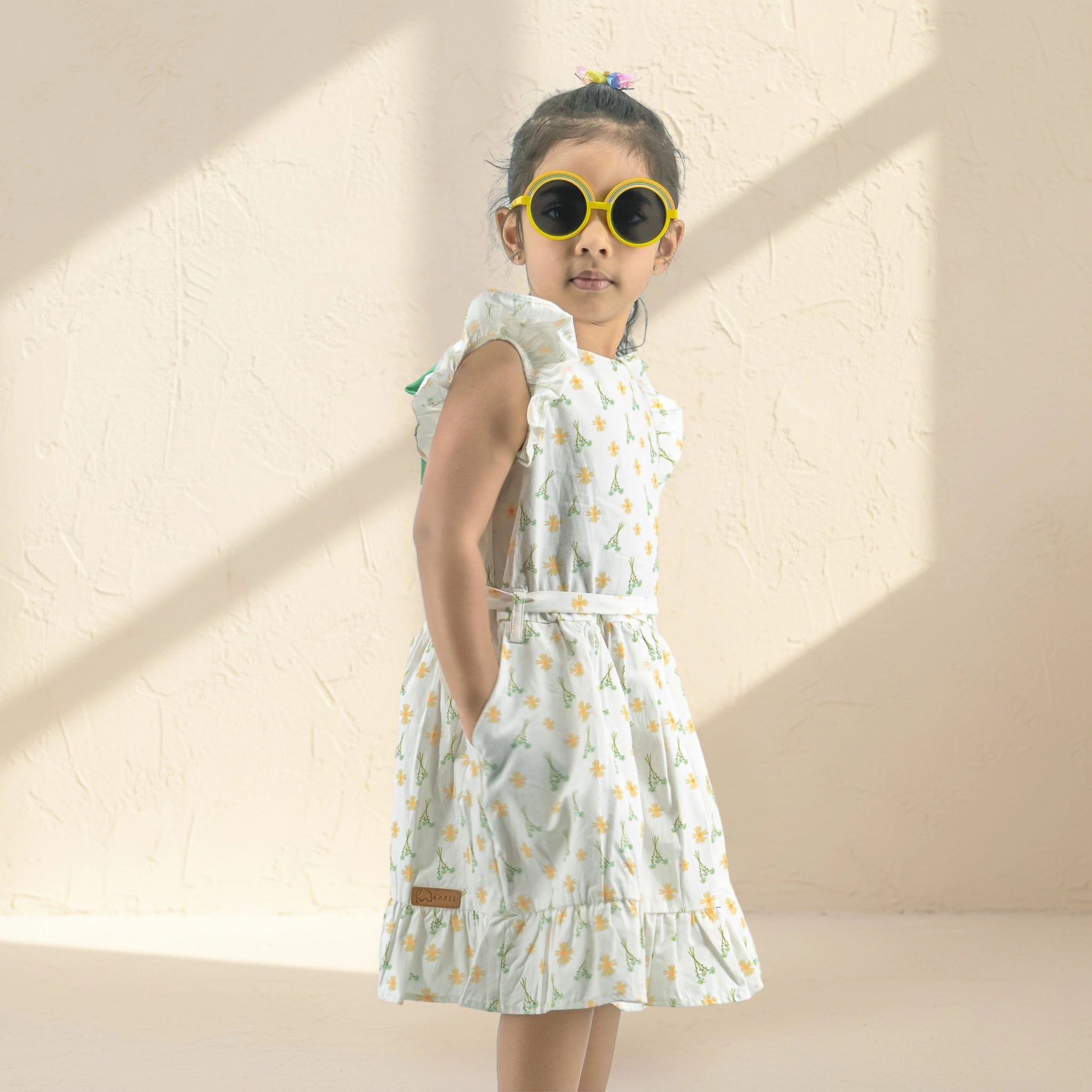 Smoked Pearl Cotton Dress for Girls | Karee Sustainable Kidswear Kids Karee