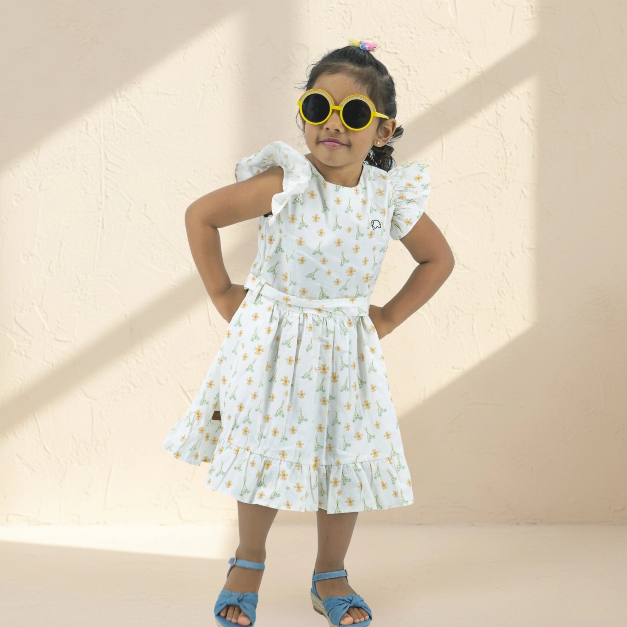 Smoked Pearl Cotton Dress for Girls | Karee Sustainable Kidswear Kids Karee