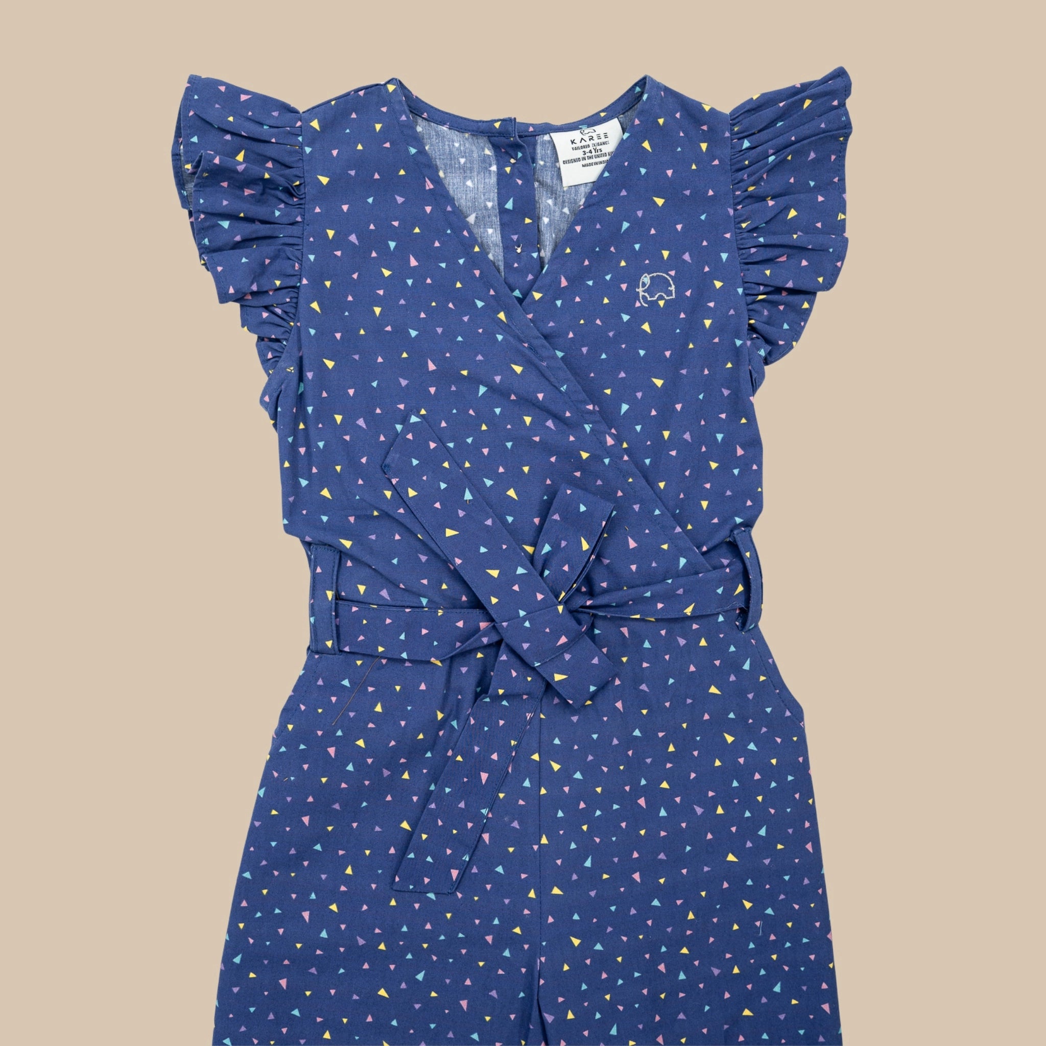 Estate Blue Cotton Jumpsuit for Girls | Karee Sustainable Kidswear Kids Karee