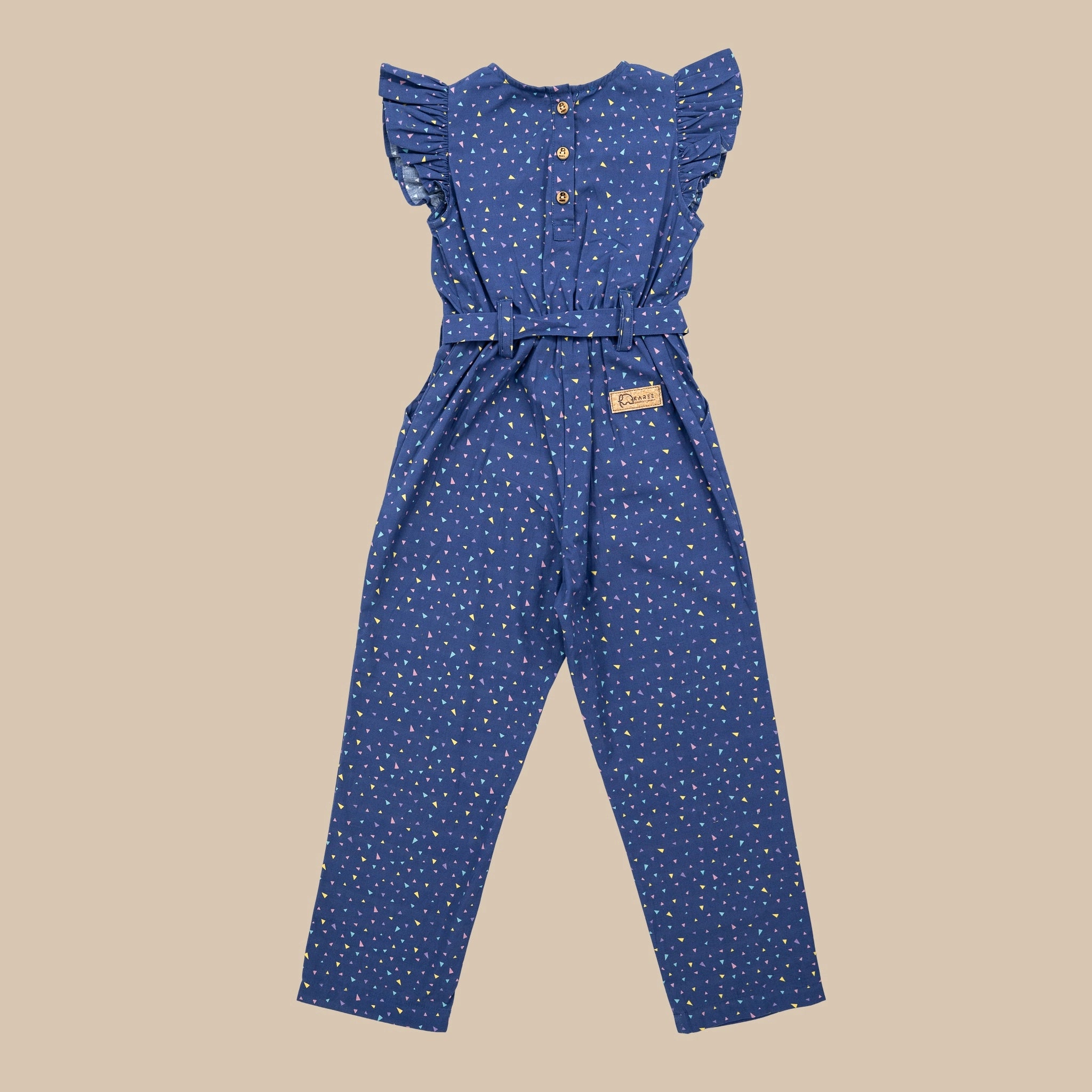Estate Blue Cotton Jumpsuit for Girls | Karee Sustainable Kidswear Kids Karee