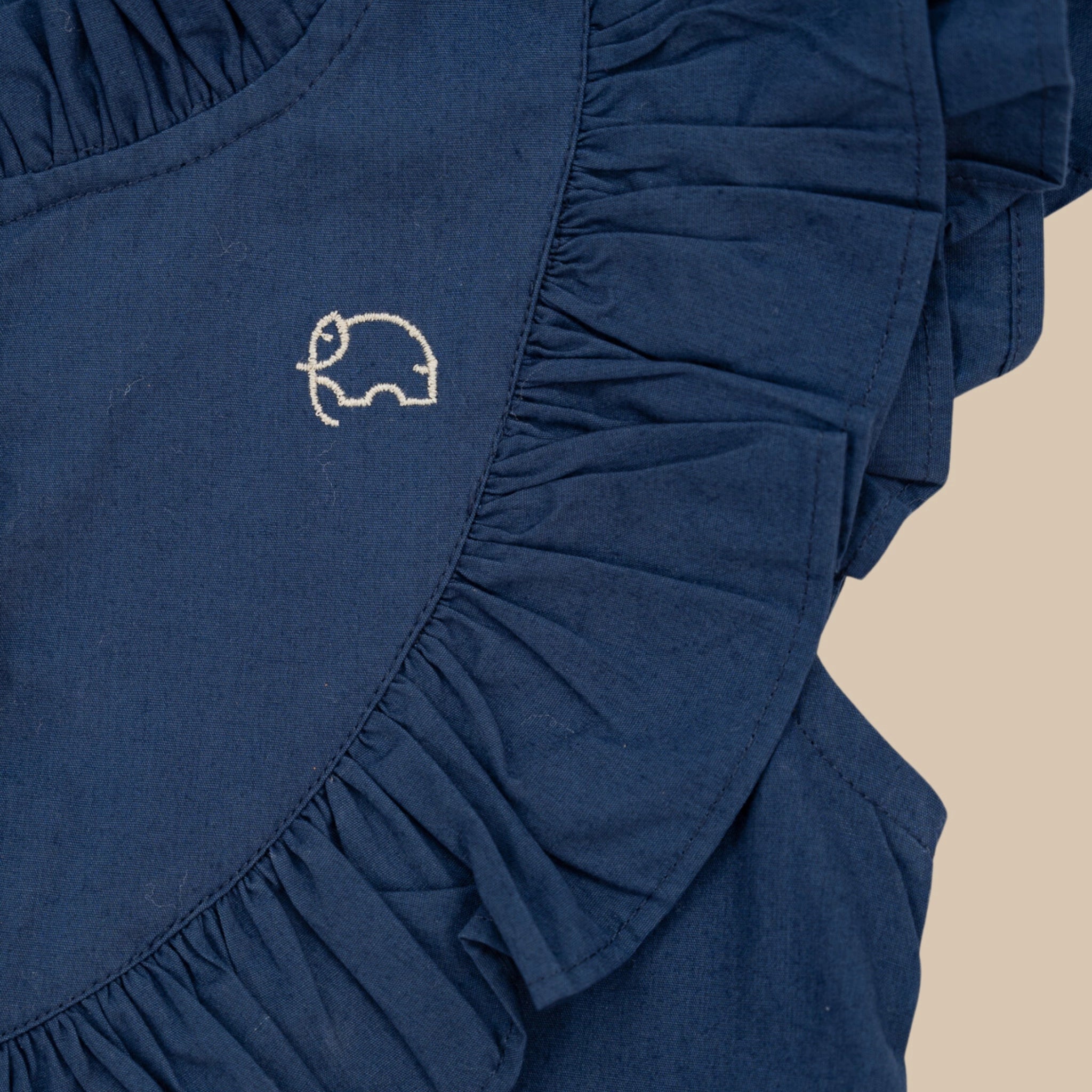 Navy Blue Butterfly Sleeve Cotton Dress for Girls | Karee Limited Edition Kids Karee