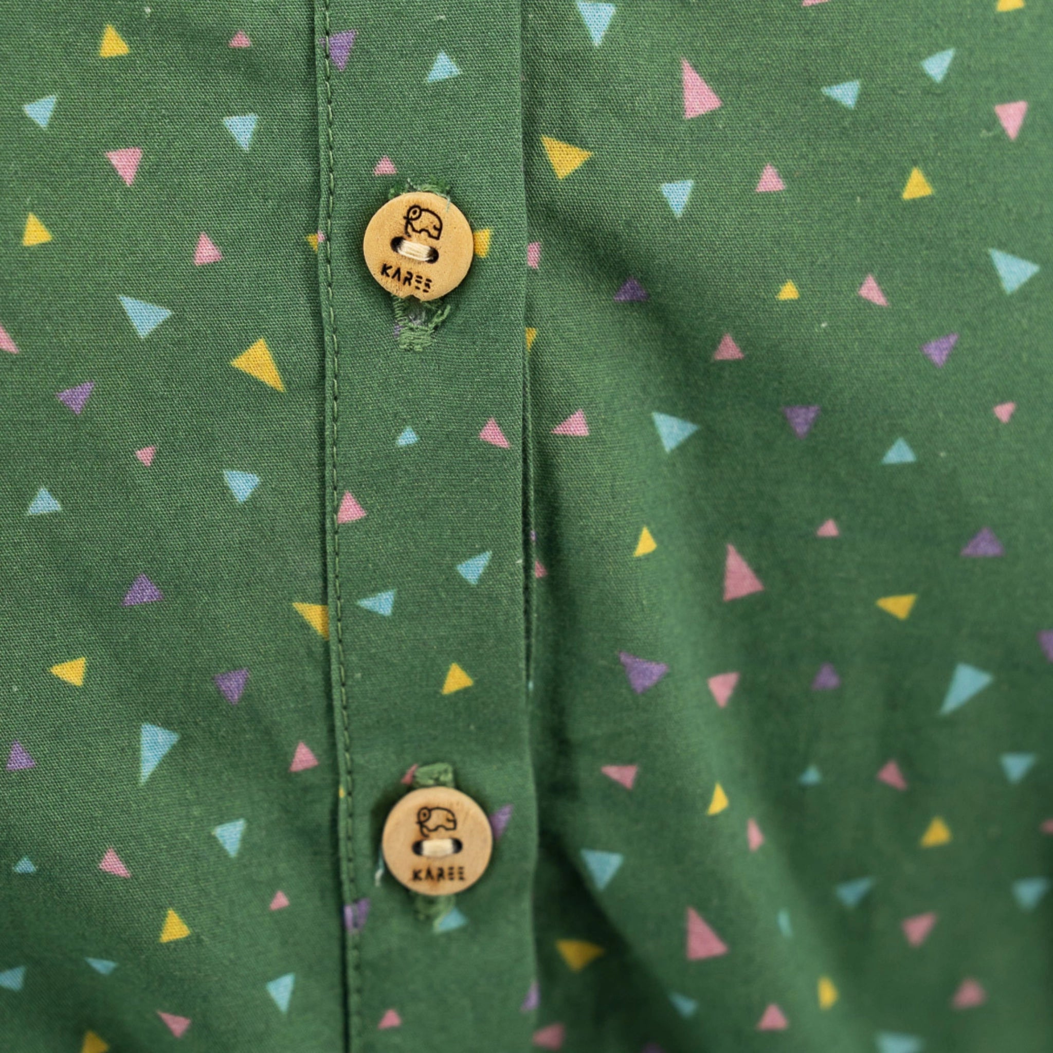 Green Confetti Cotton V-Neck Jumpsuit for Girls | Karee Sustainable Kidswear Kids Karee