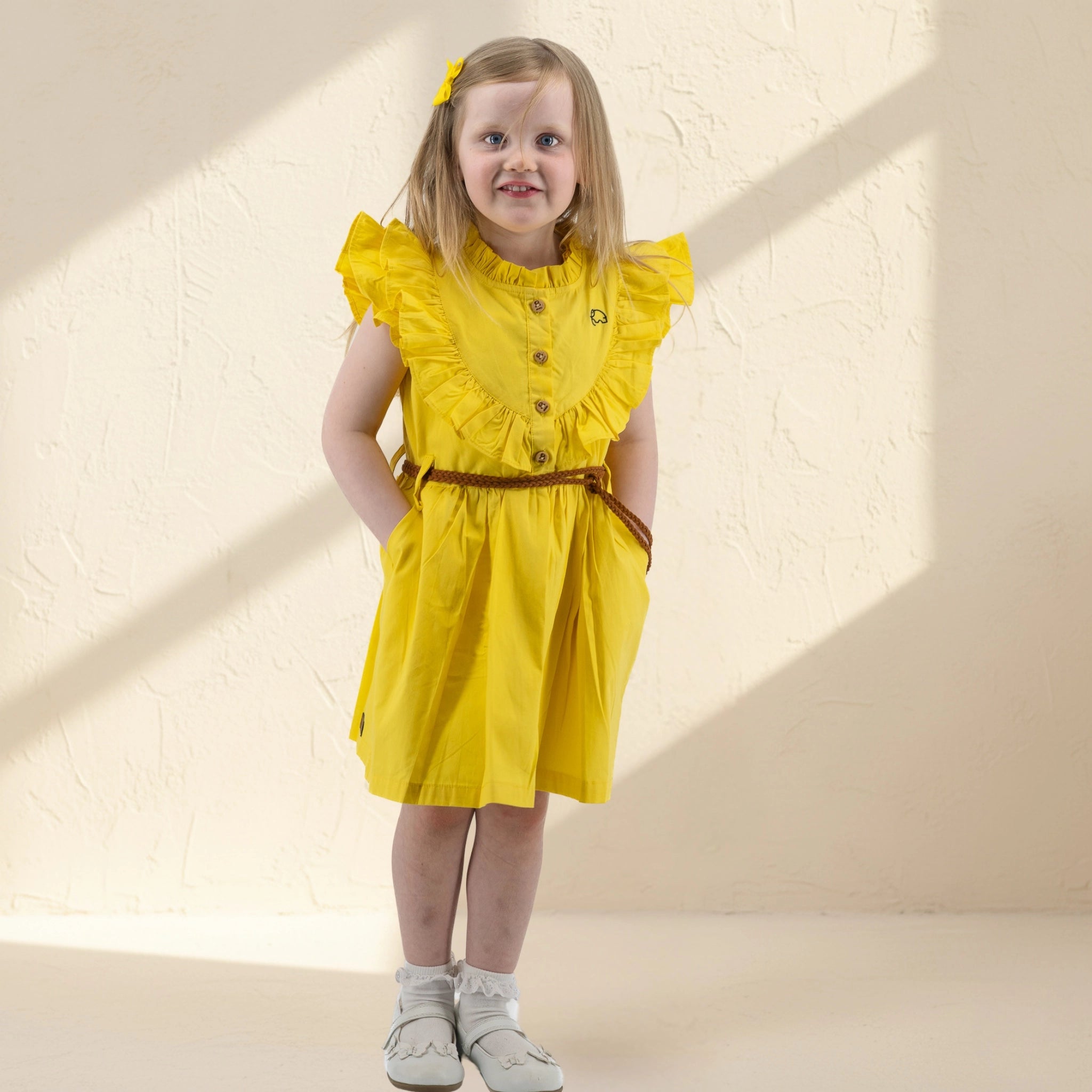 Yellow Cotton Dress for Girls | Karee Sustainable Kidswear Kids Karee