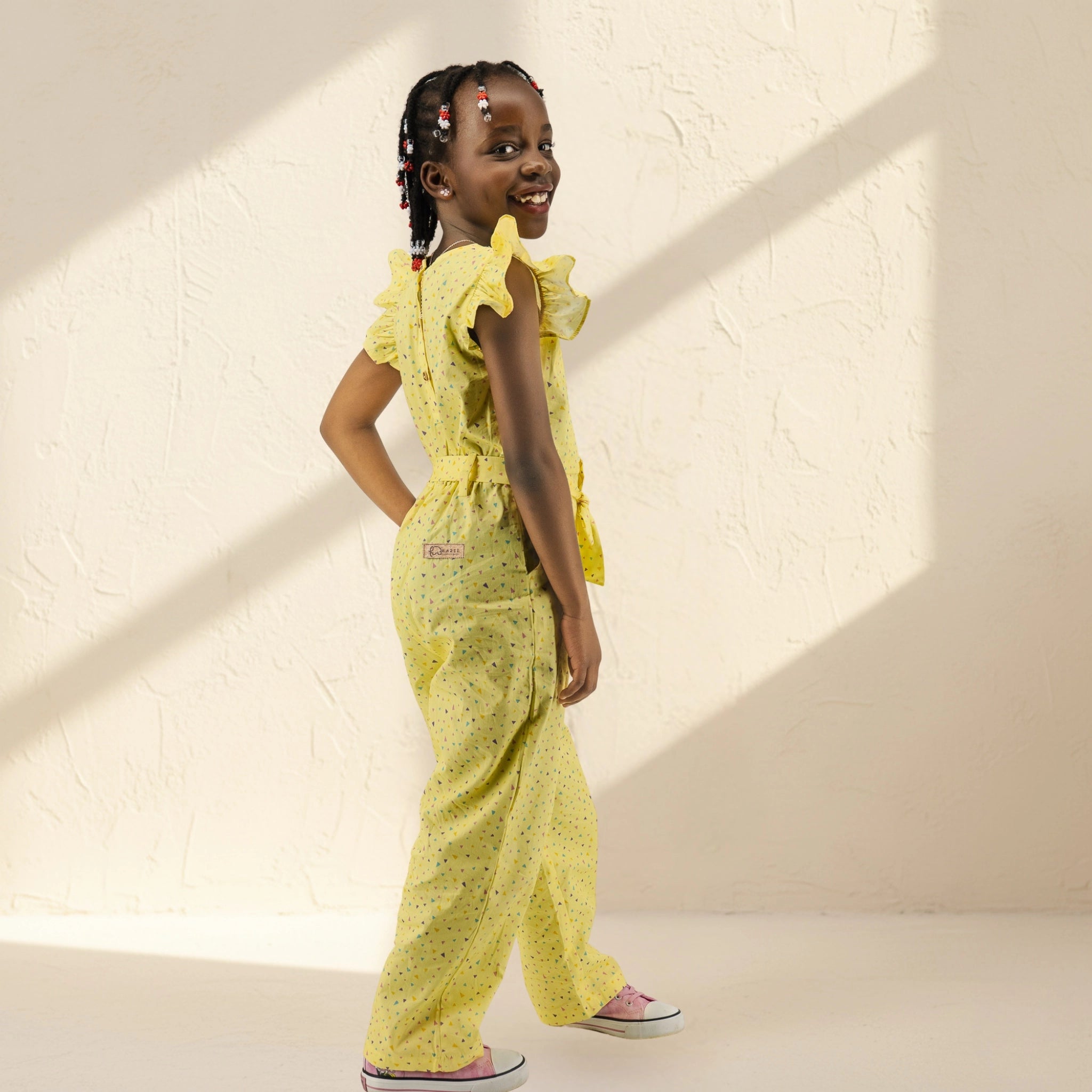Lemon Meringue Cotton Jumpsuit for Girls | Karee Sustainable Kidswear Kids Karee