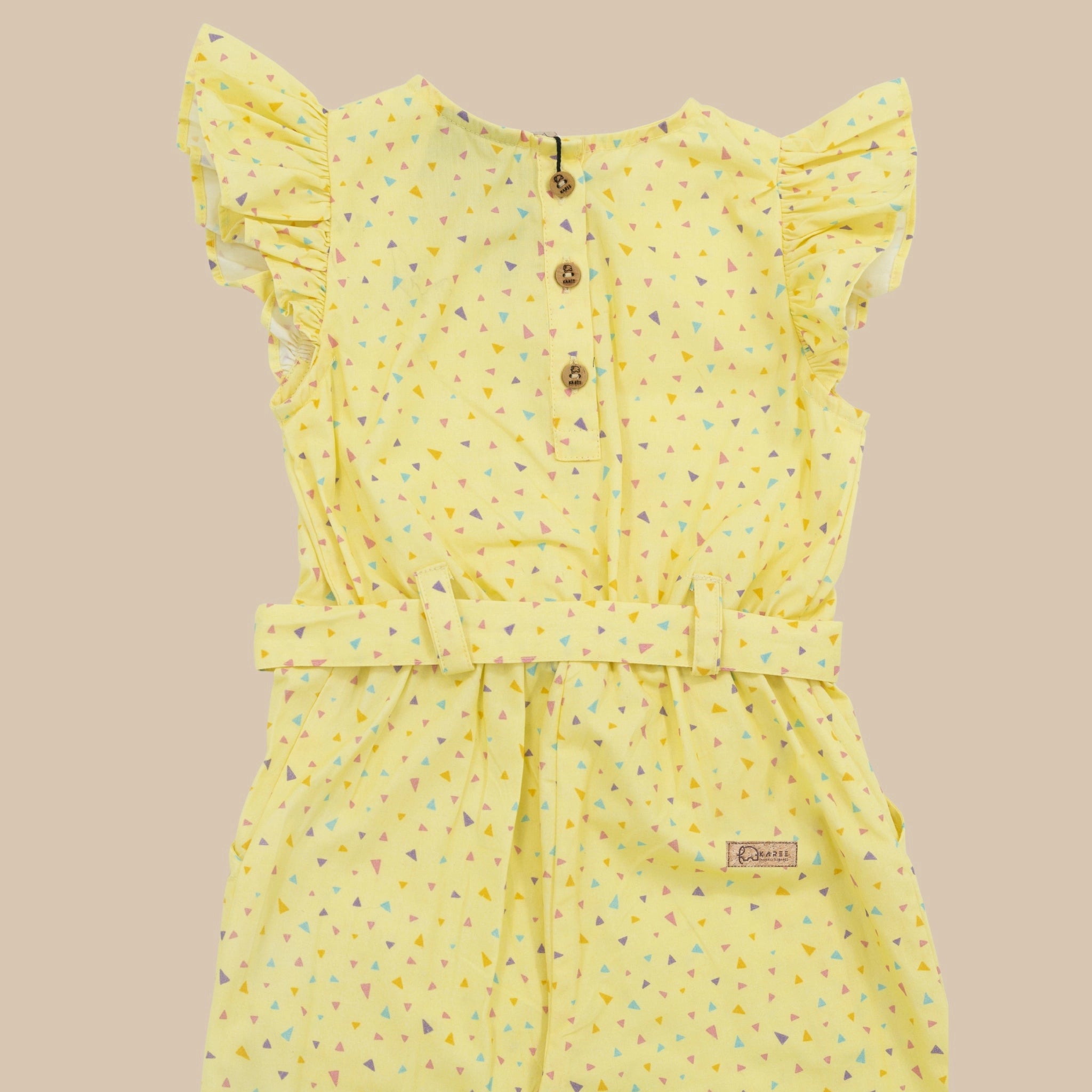 Lemon Meringue Cotton Jumpsuit for Girls | Karee Sustainable Kidswear Kids Karee