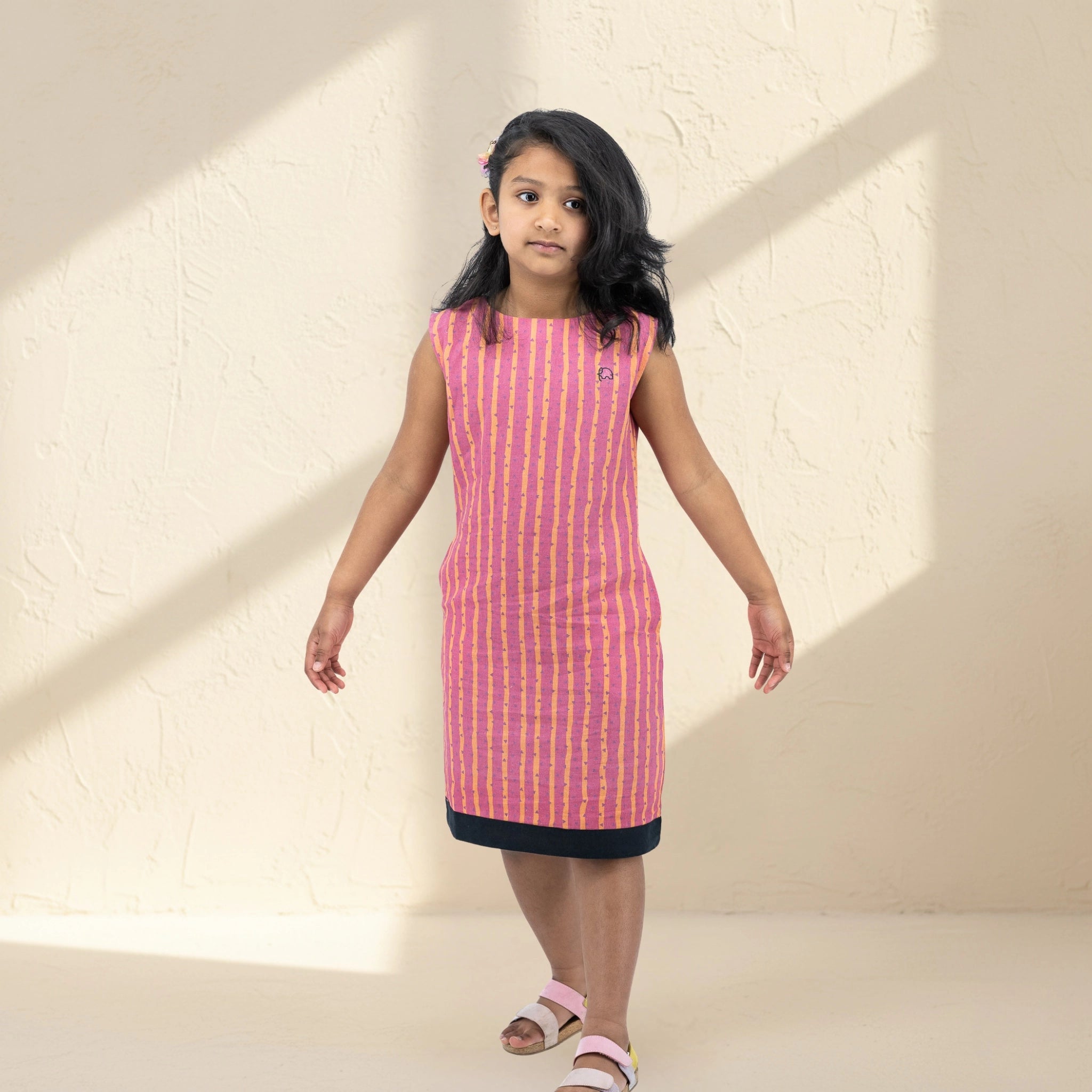Lilac Rose Linen Cotton Frock for Girls | Karee Sustainable Kidswear Kids Karee