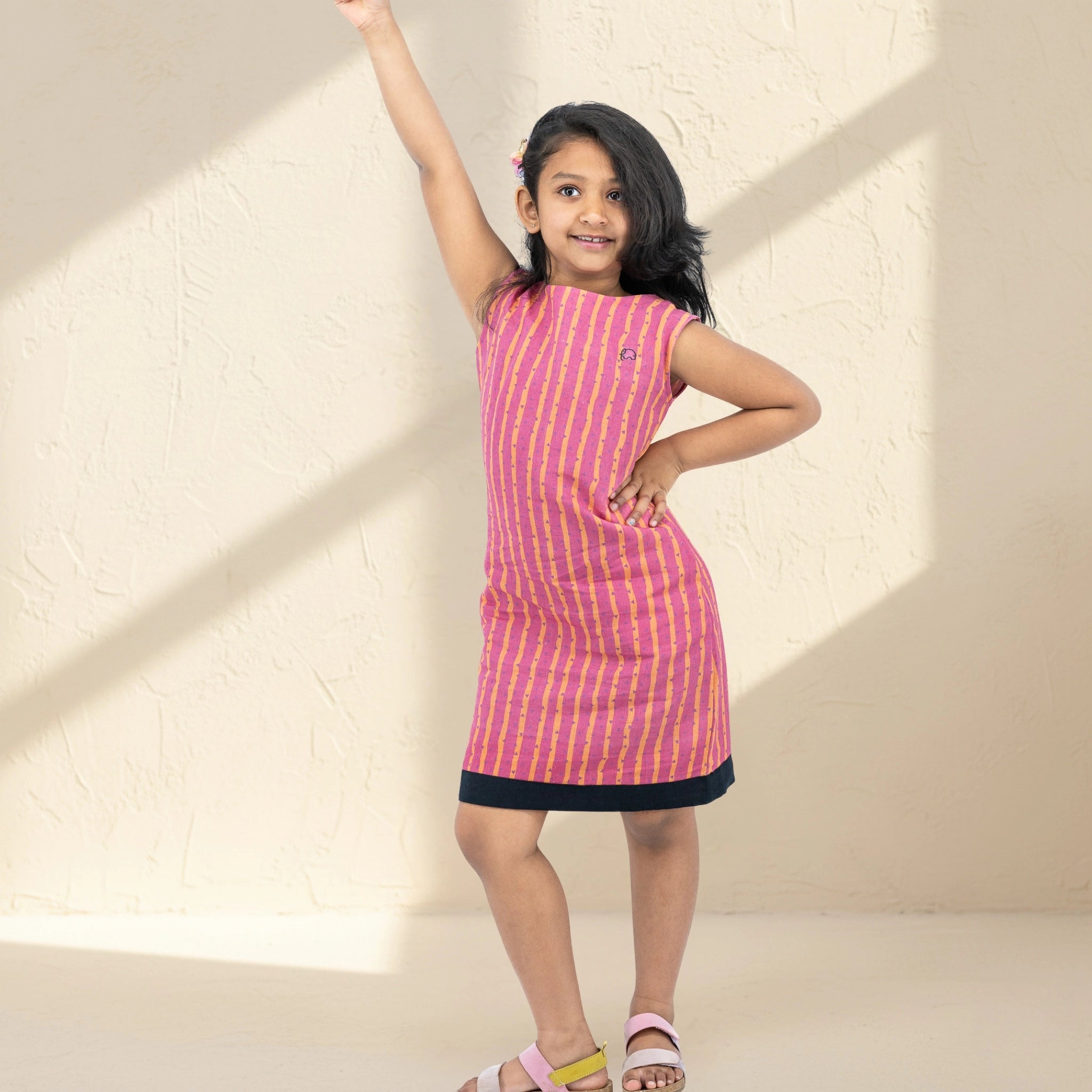 Lilac Rose Linen Cotton Frock for Girls | Karee Sustainable Kidswear Kids Karee