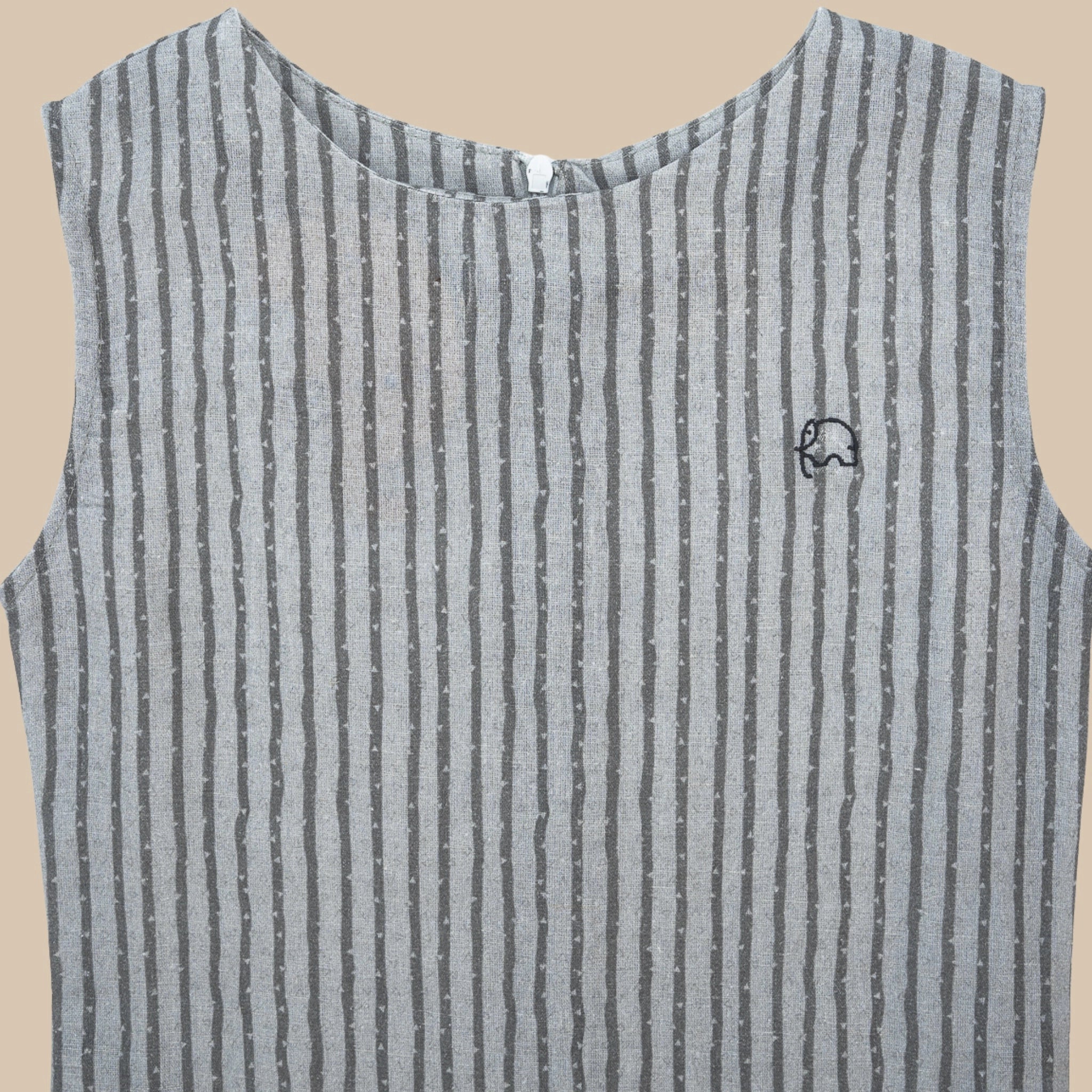 Steel Grey Linen Cotton Frock for Girls | Karee Sustainable Kidswear Kids Karee