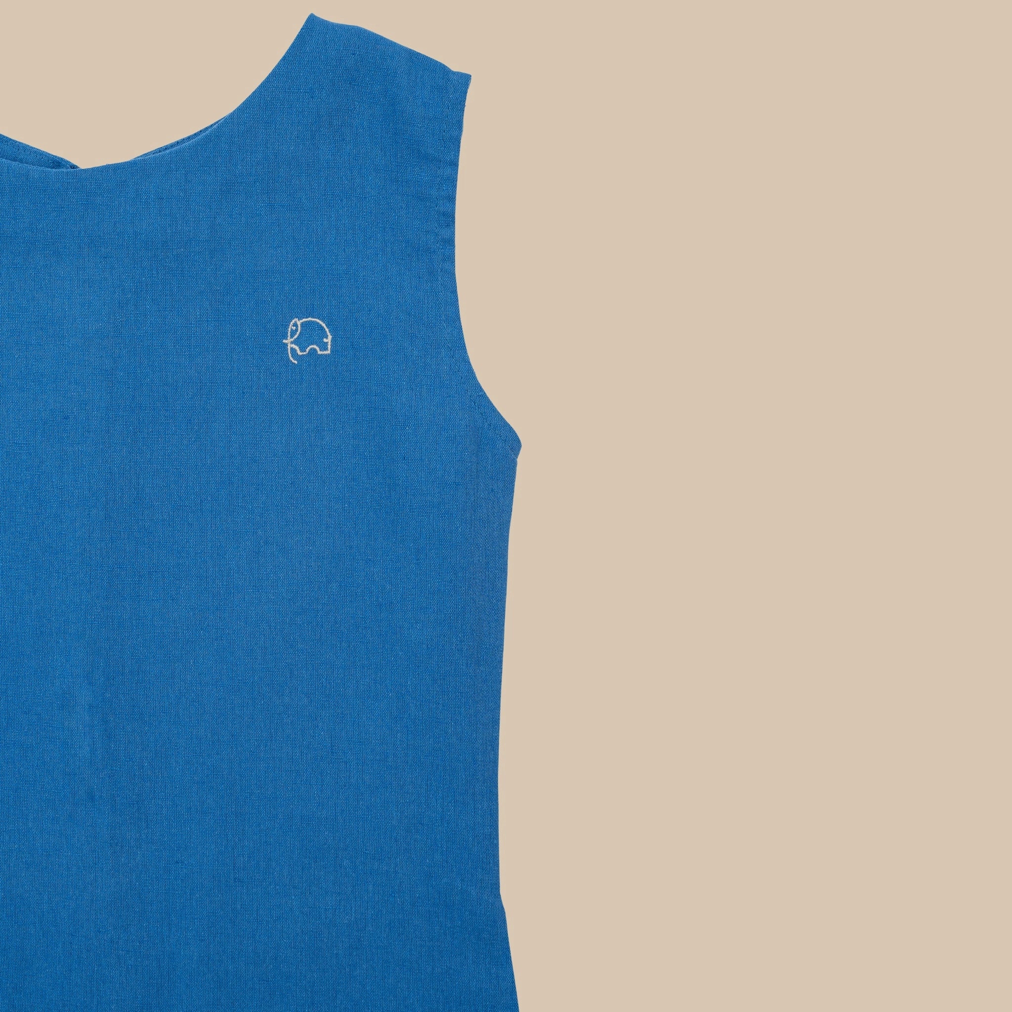 Vallarta Blue Linen Cotton Frock for Girls | Karee Sustainable Kidswear Kids Karee