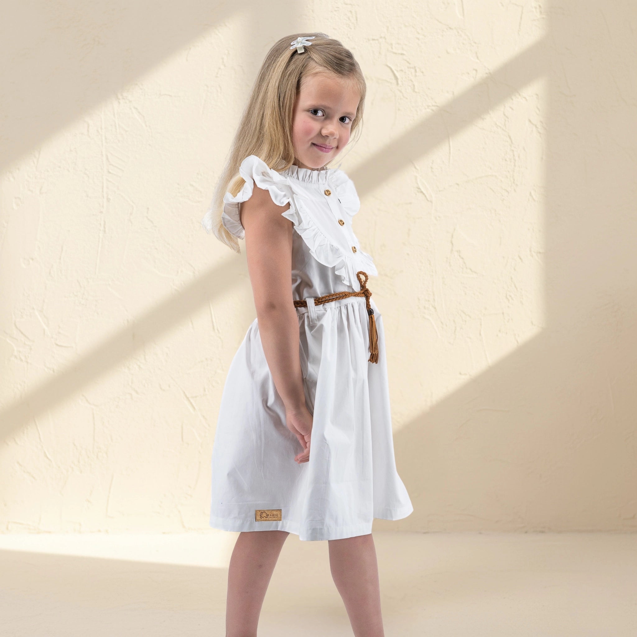 White Cotton Dress for Girls | Karee Sustainable Kidswear Kids Karee