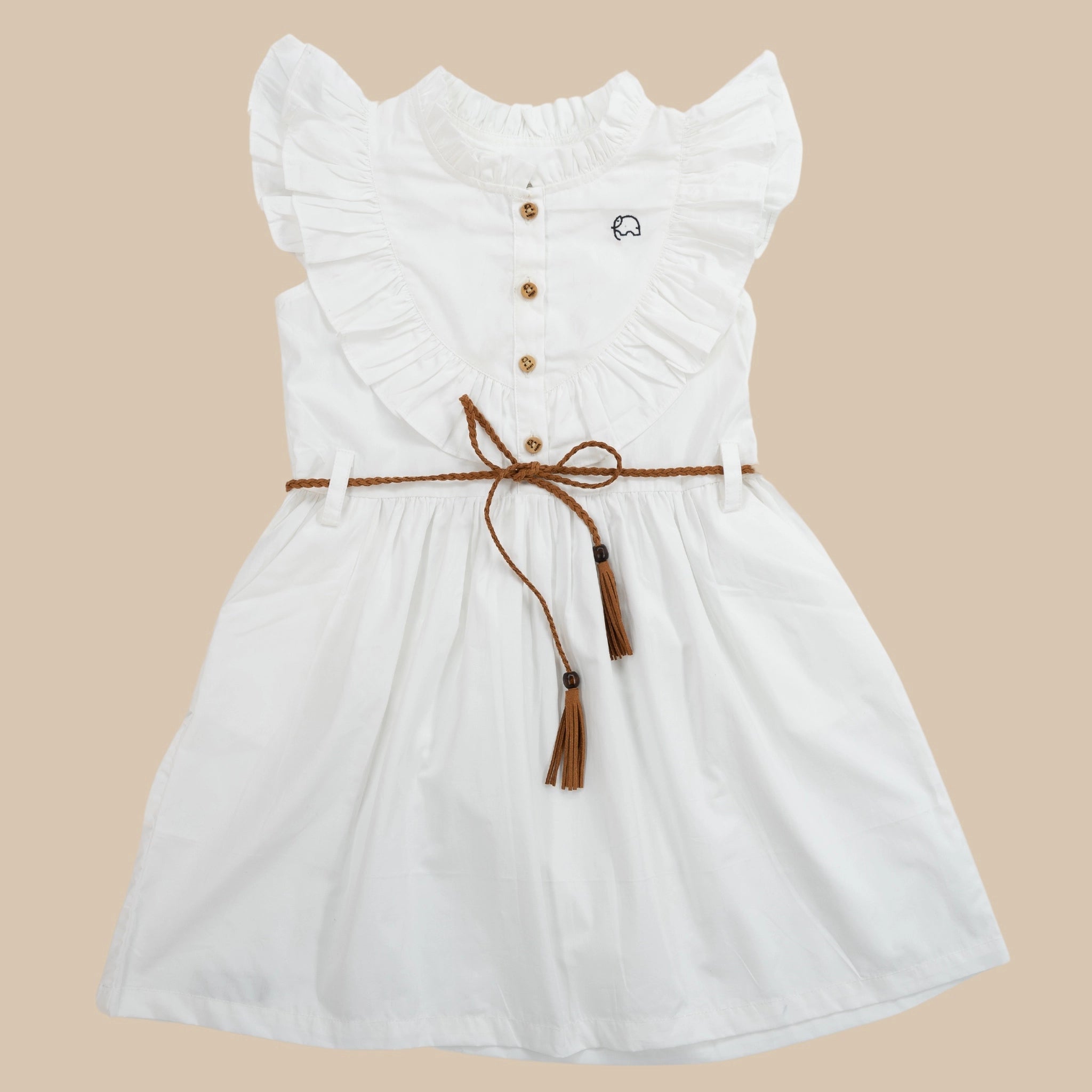 White Cotton Dress for Girls | Karee Sustainable Kidswear Kids Karee