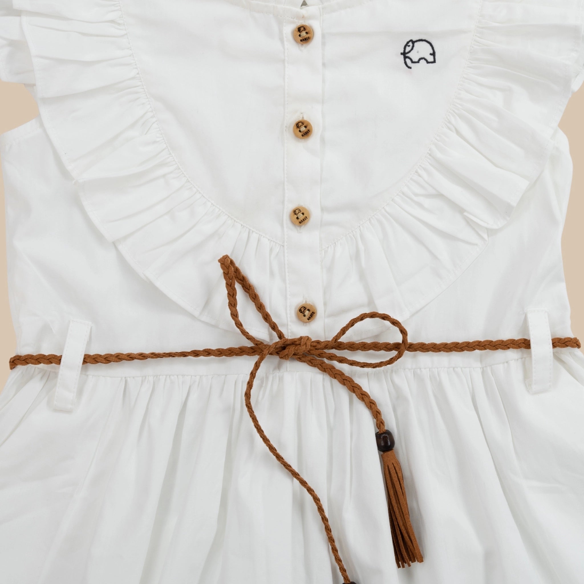 White Cotton Dress for Girls | Karee Sustainable Kidswear Kids Karee