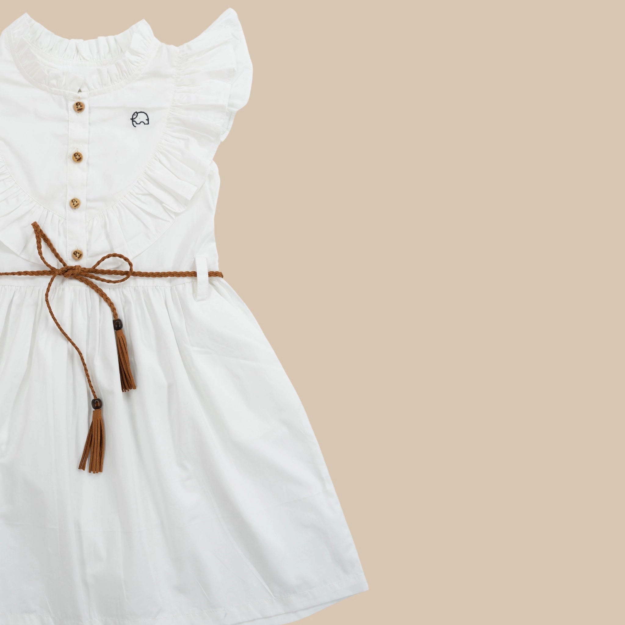 White Cotton Dress for Girls | Karee Sustainable Kidswear Kids Karee
