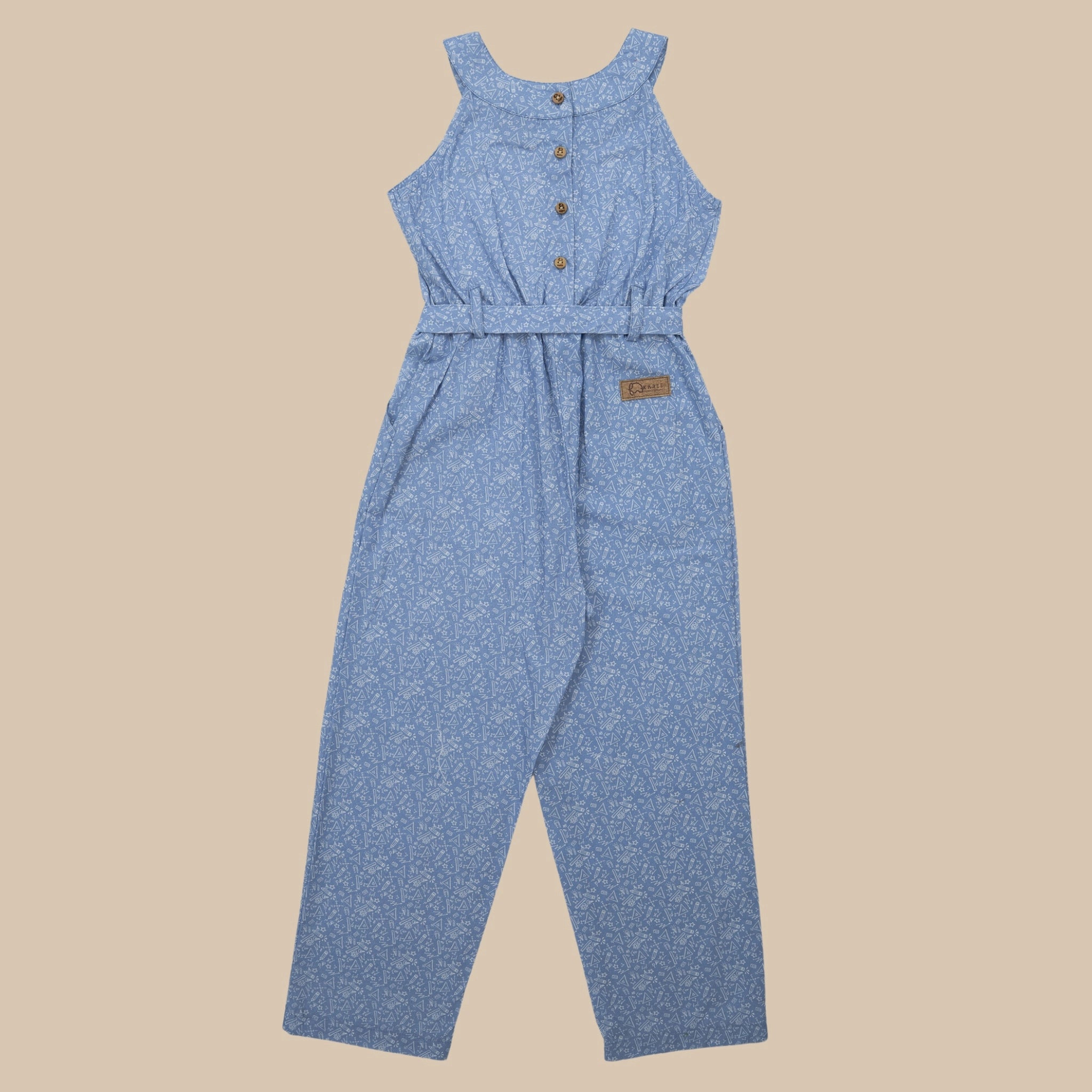 Purple Impression Cotton Jumpsuit for Girls | Karee Sustainable Kidswear Kids Karee