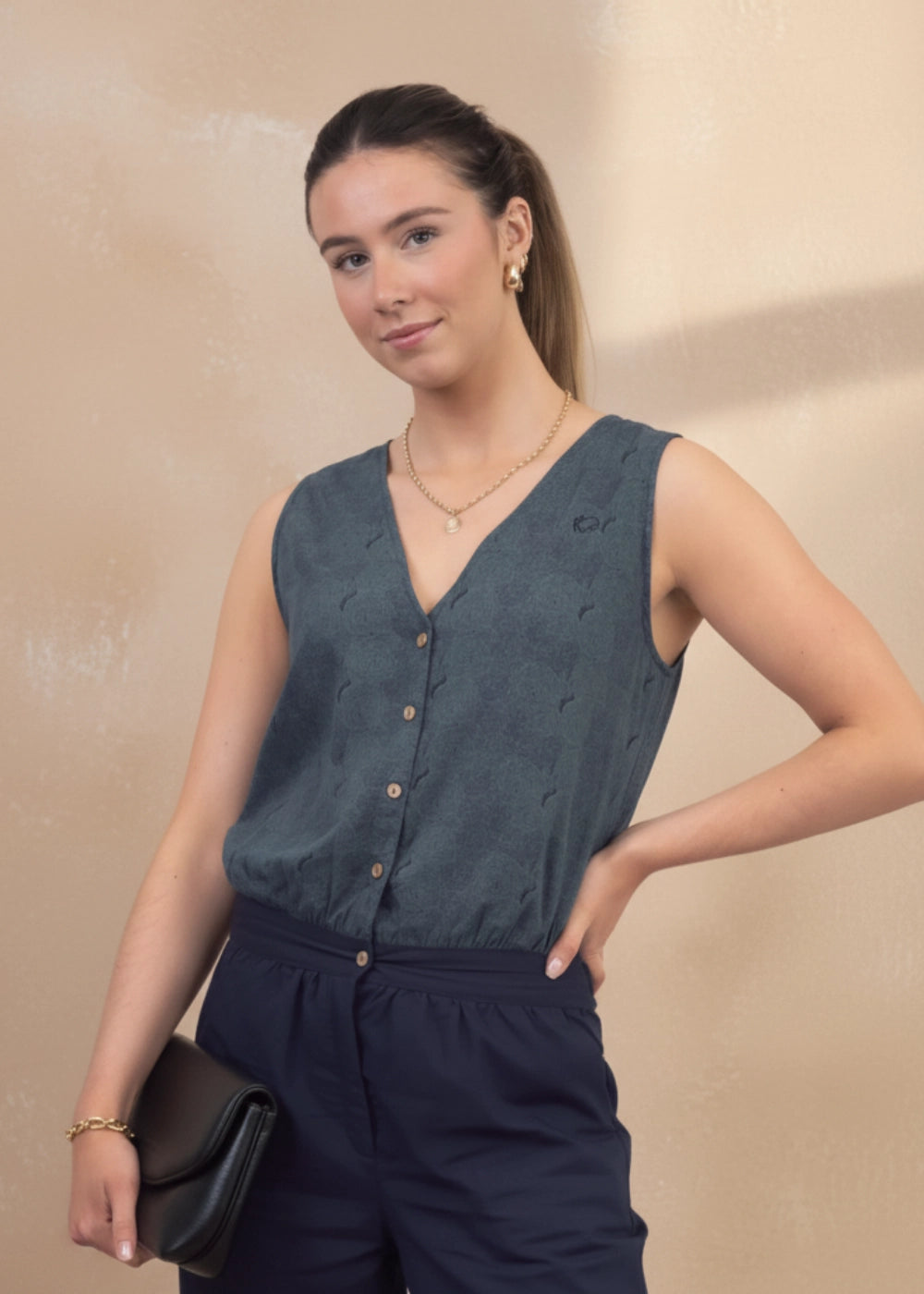 Prussian Blue Ajrakh-Inspired Cotton Jumpsuit | Limited Edition by Karee Women Karee