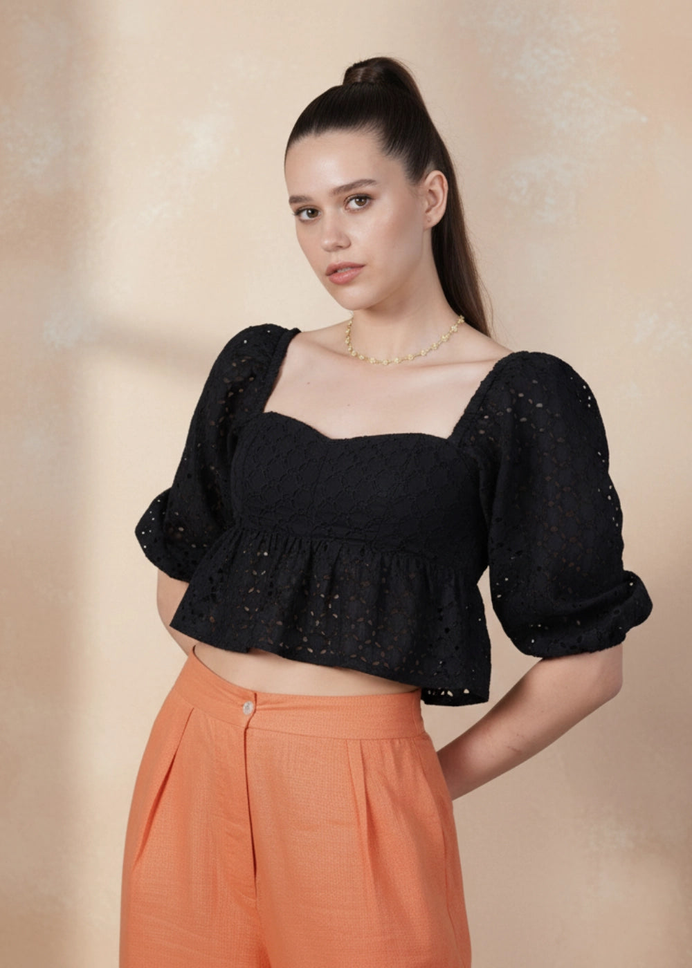 Black Lace Enchantment Blouse
