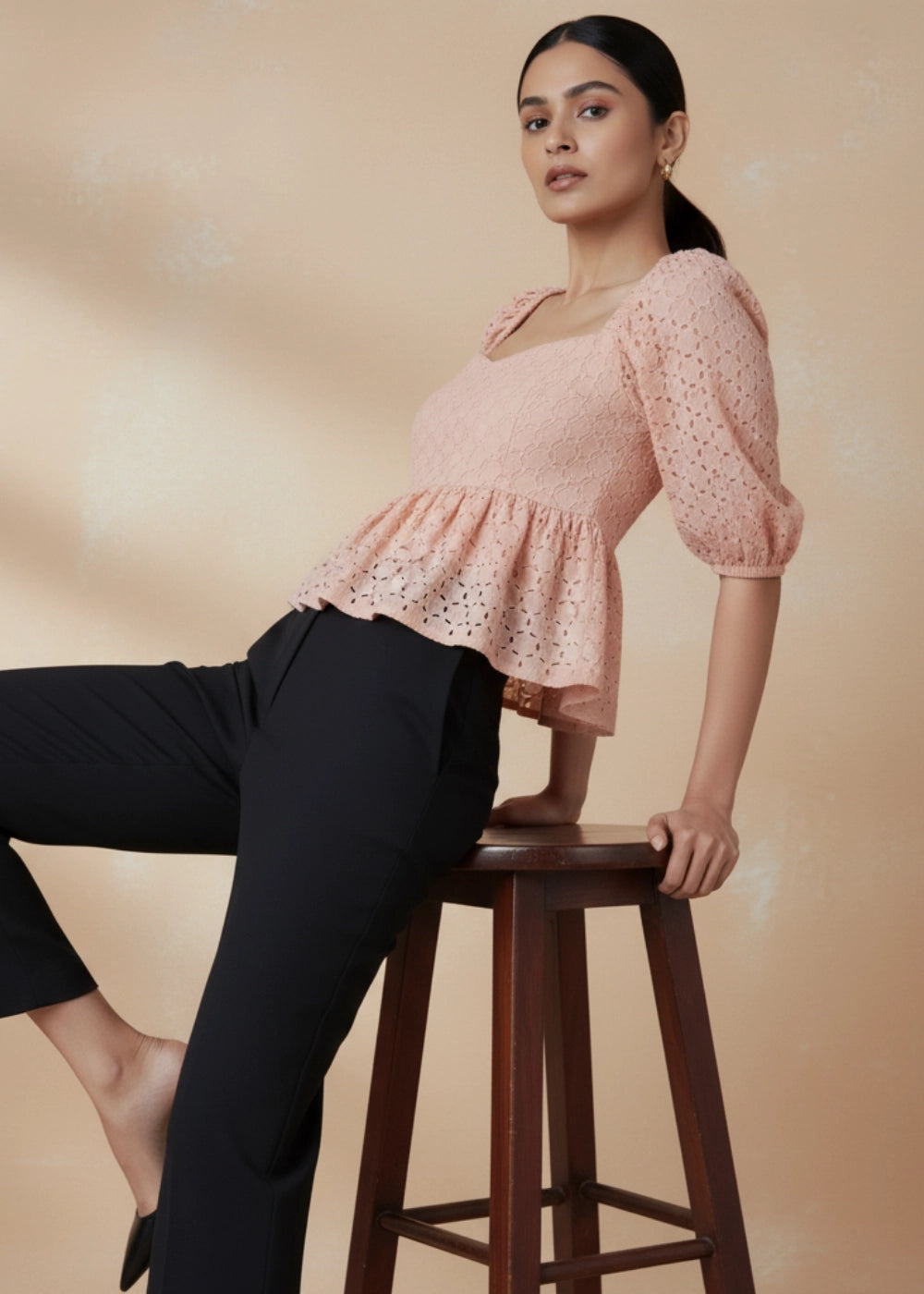 Peach Blossom Lace Dream Blouse