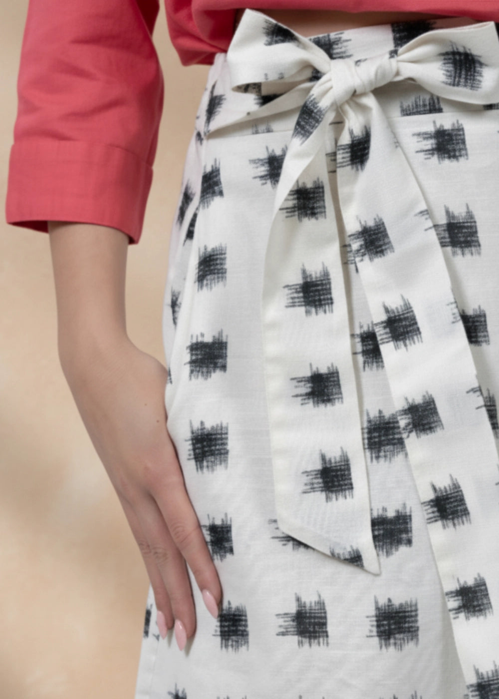 Aqua Haze Elegance Linen Cotton Skirt