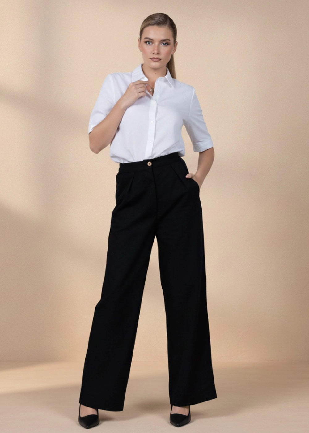 Black Elegance Wide-Leg Trousers