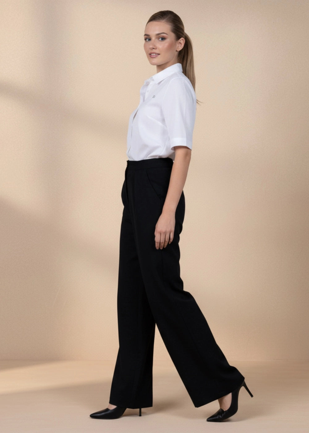 Black Elegance Wide-Leg Trousers
