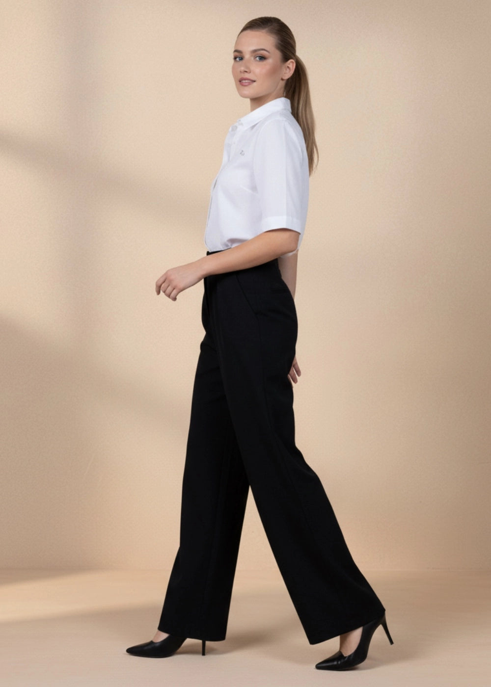 Black Elegance Wide-Leg Trousers