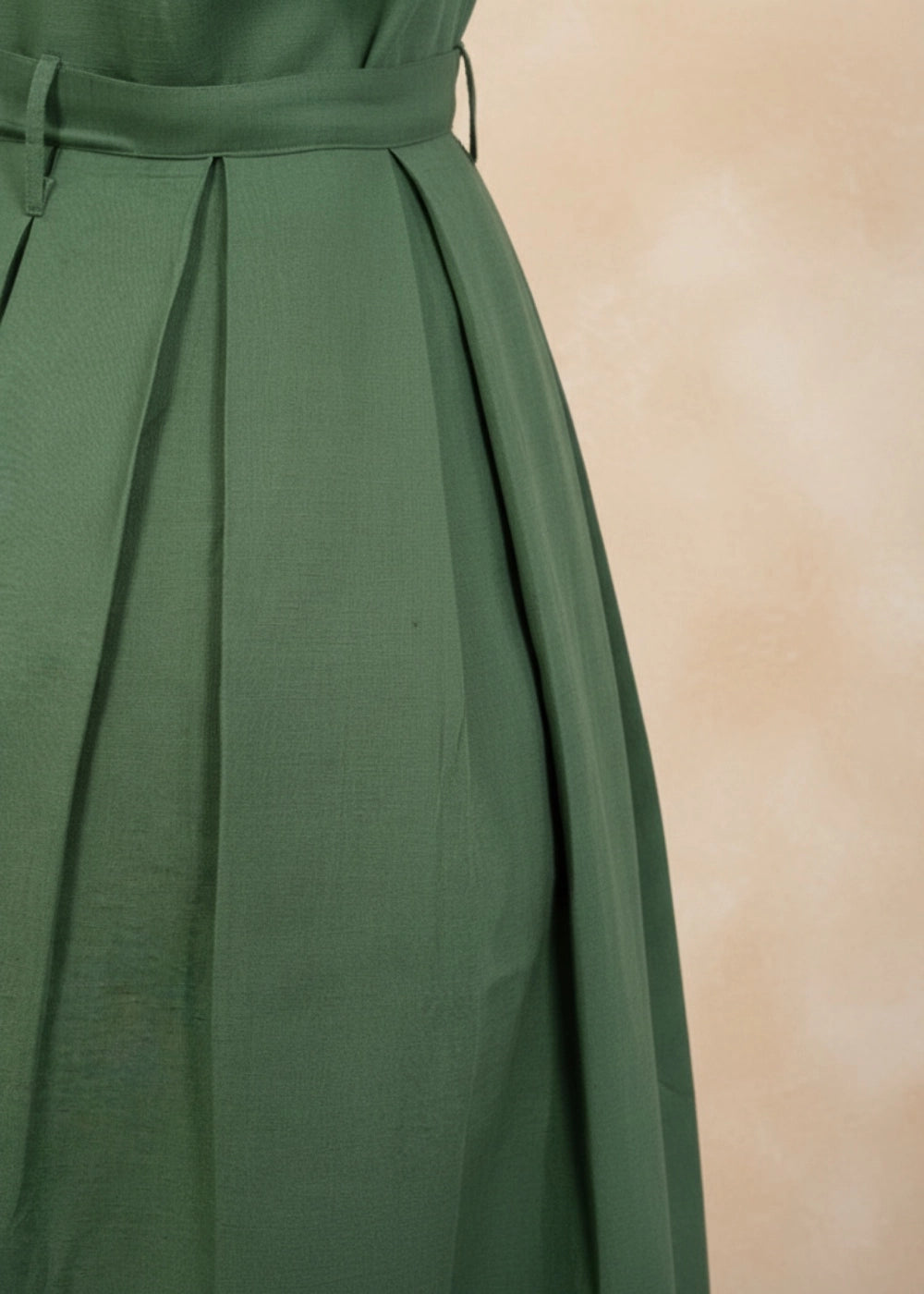 Vintage Midi Elegance Viscose-Linen Button-Up Dress | Karee