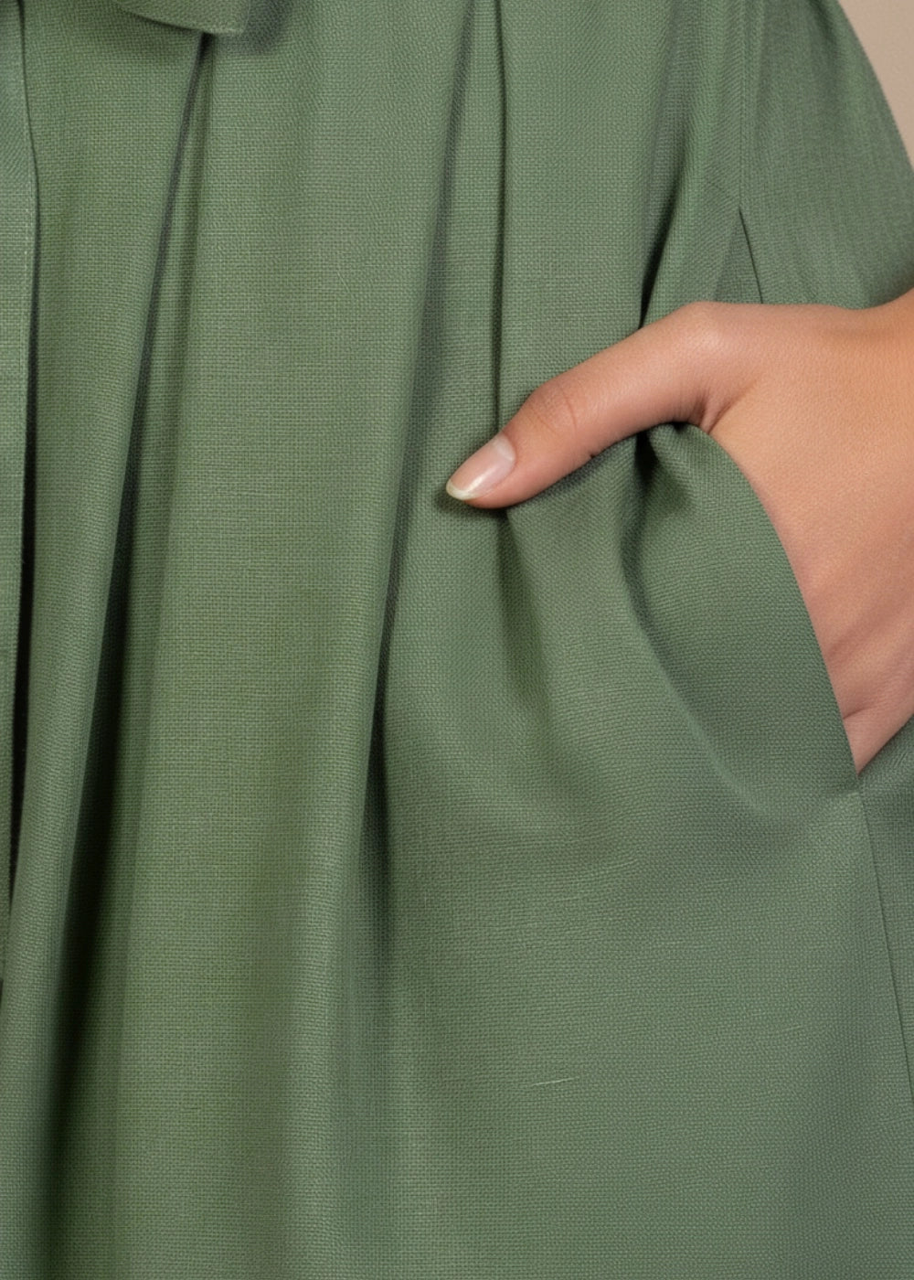 Vintage Midi Elegance Viscose-Linen Button-Up Dress | Karee