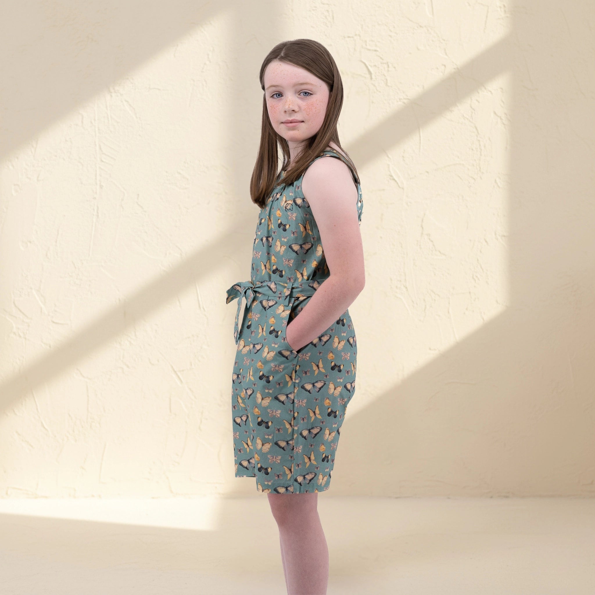 Surf Blue Cotton Play Suit for Girls | Karee Sustainable Kidswear Kids Karee