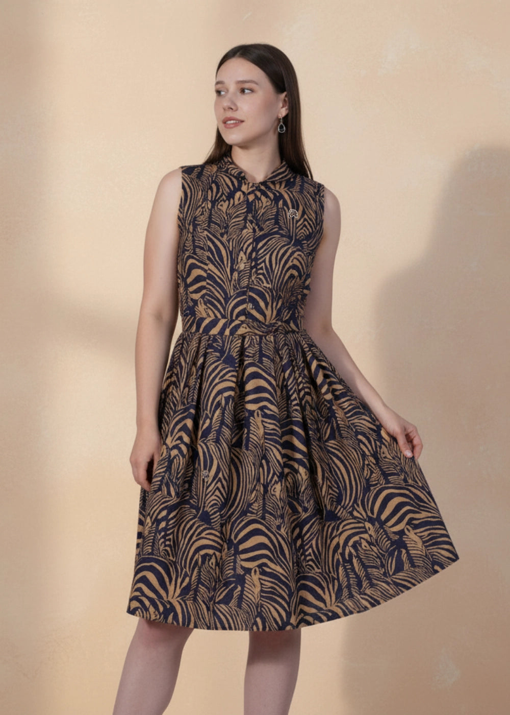 Linen Enchantment Button-Up Printed Midi Dress | Sustainable Linen Fashion Linen Enchantment Button-Up Printed Midi Dress | Sustainable Linen Fashion