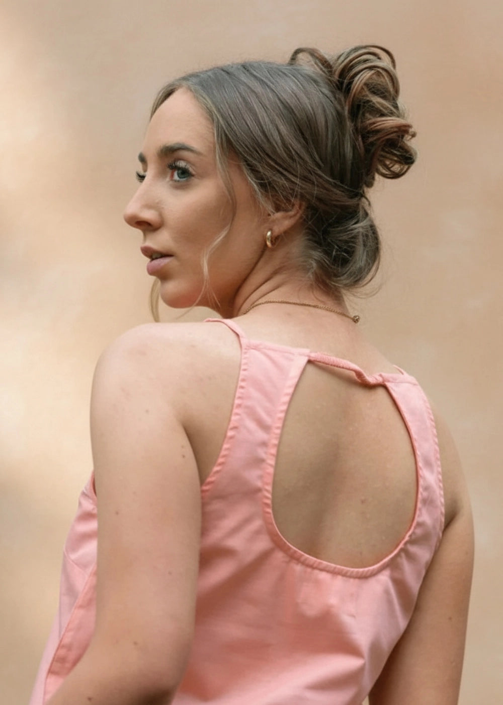 Wild Rose Harmony Halter Cami Linen-Cotton Top | Karee Sustainable Fashion