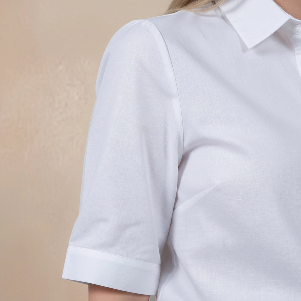 Pure Elegance White Linen-Cotton Shirt | Karee Sustainable Fashion