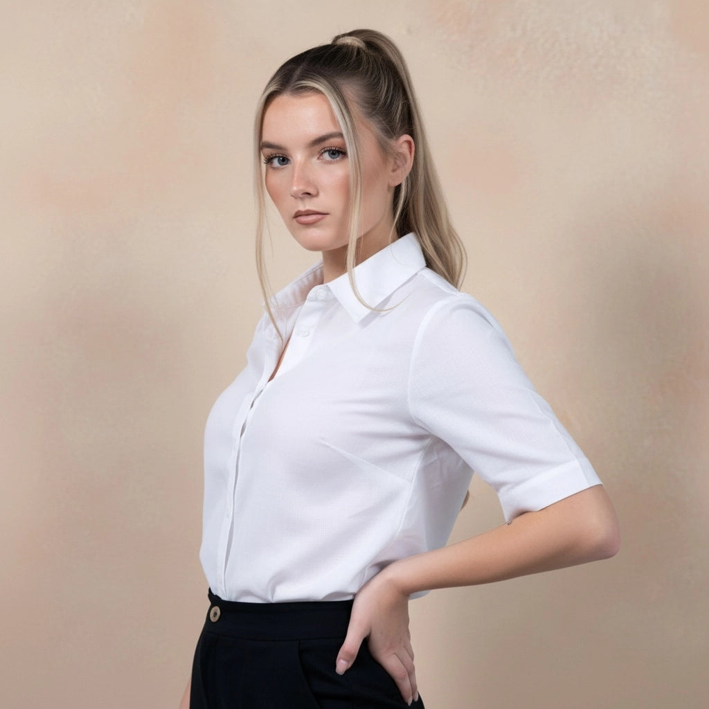 Pure Elegance White Linen-Cotton Shirt | Karee Sustainable Fashion