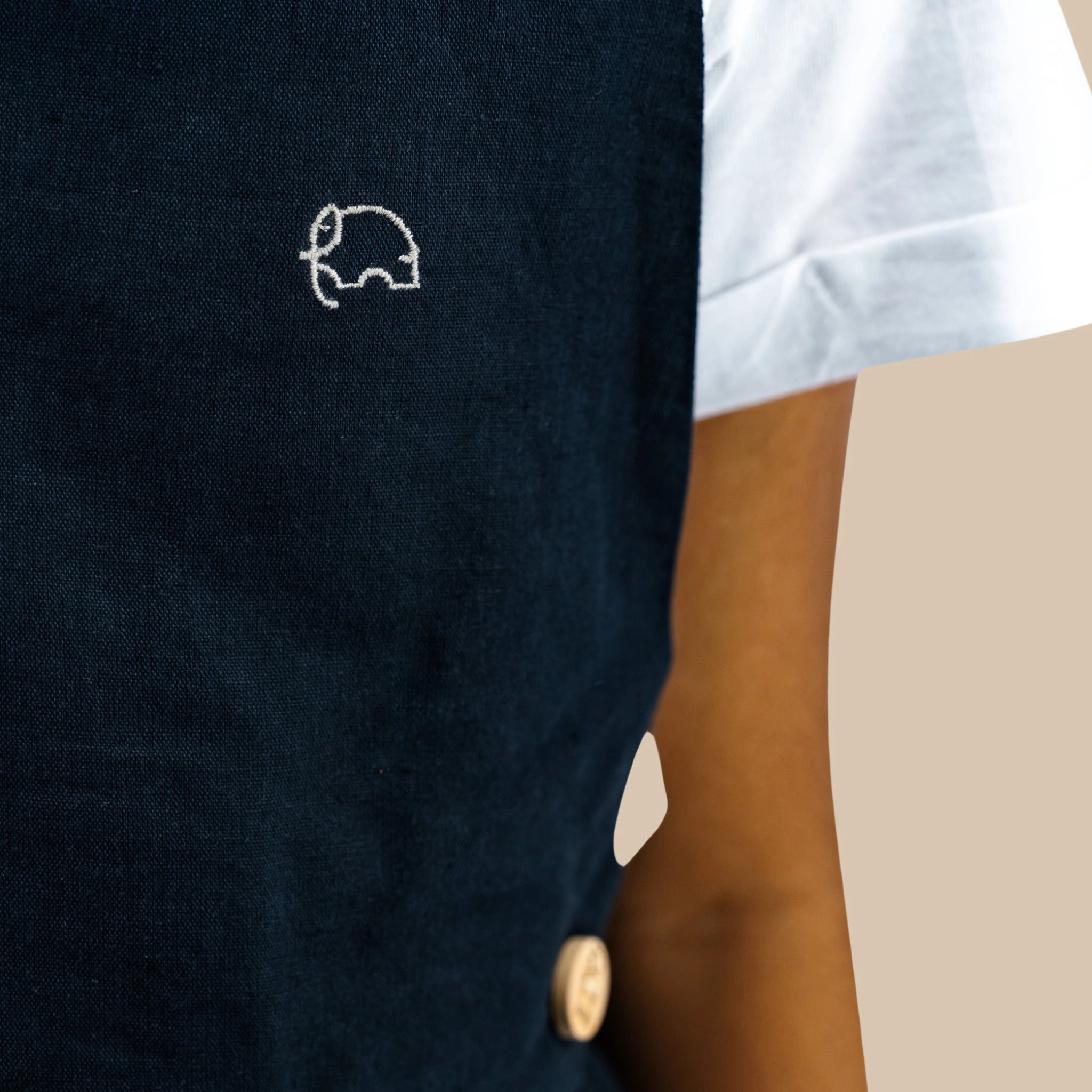 Ebony Black Linen Cotton Pinafore Set | Karee Sustainable Kidswear Kids Karee