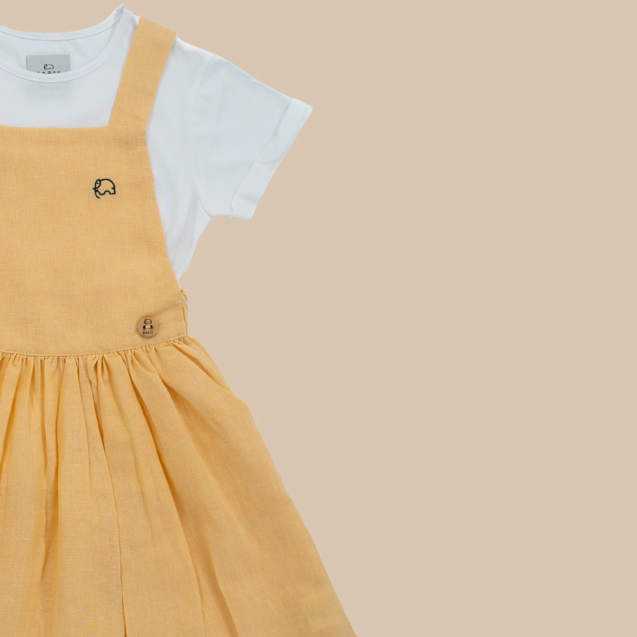 Ebony Linen Cotton Pinafore for Girls | Karee Sustainable Kidswear Kids Karee