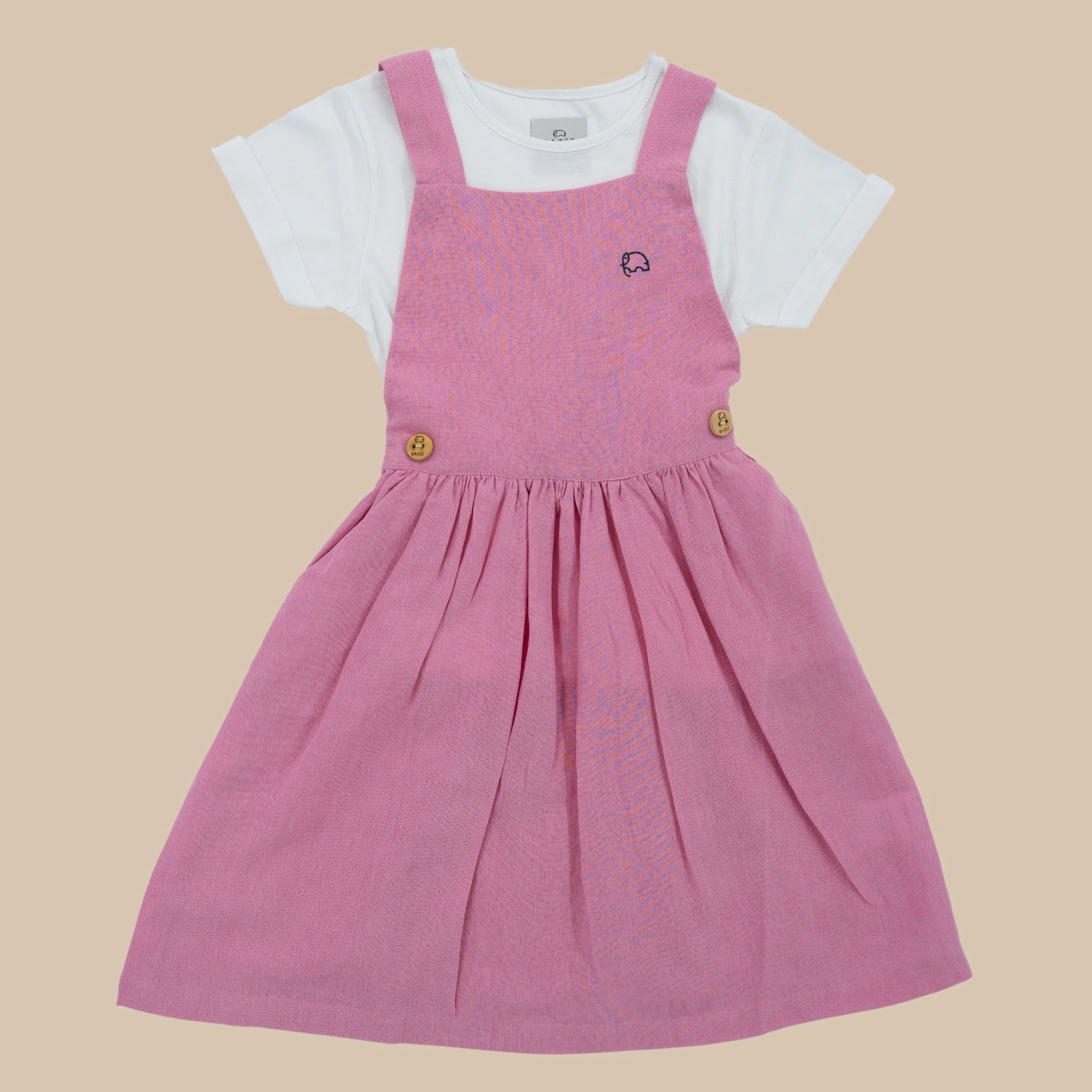 Cashmere Rose Linen Pinafore for Girls Kids Karee