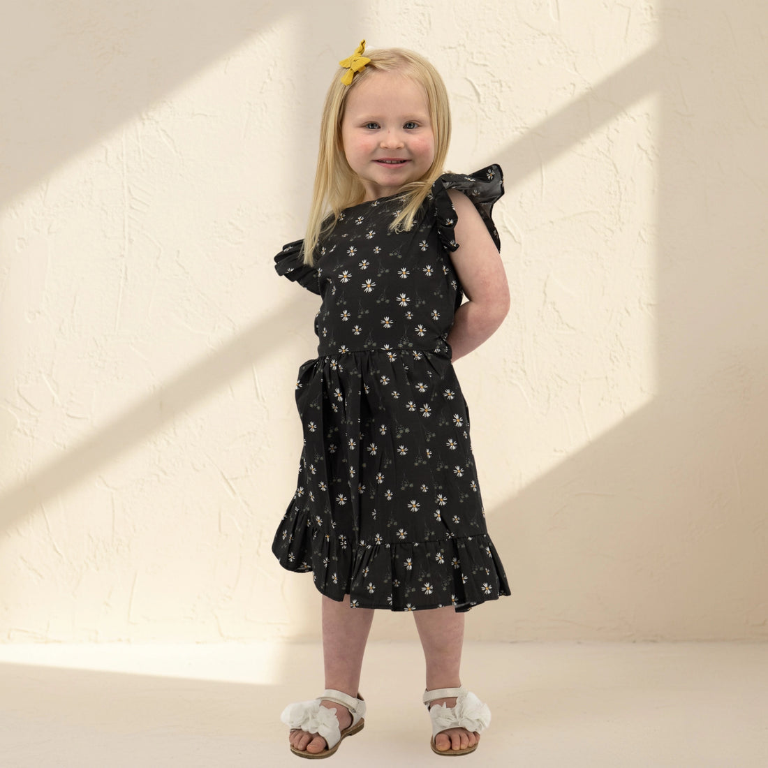 Black Floral Cotton Dress for Girls | Karee Sustainable Kidswear Kids Karee