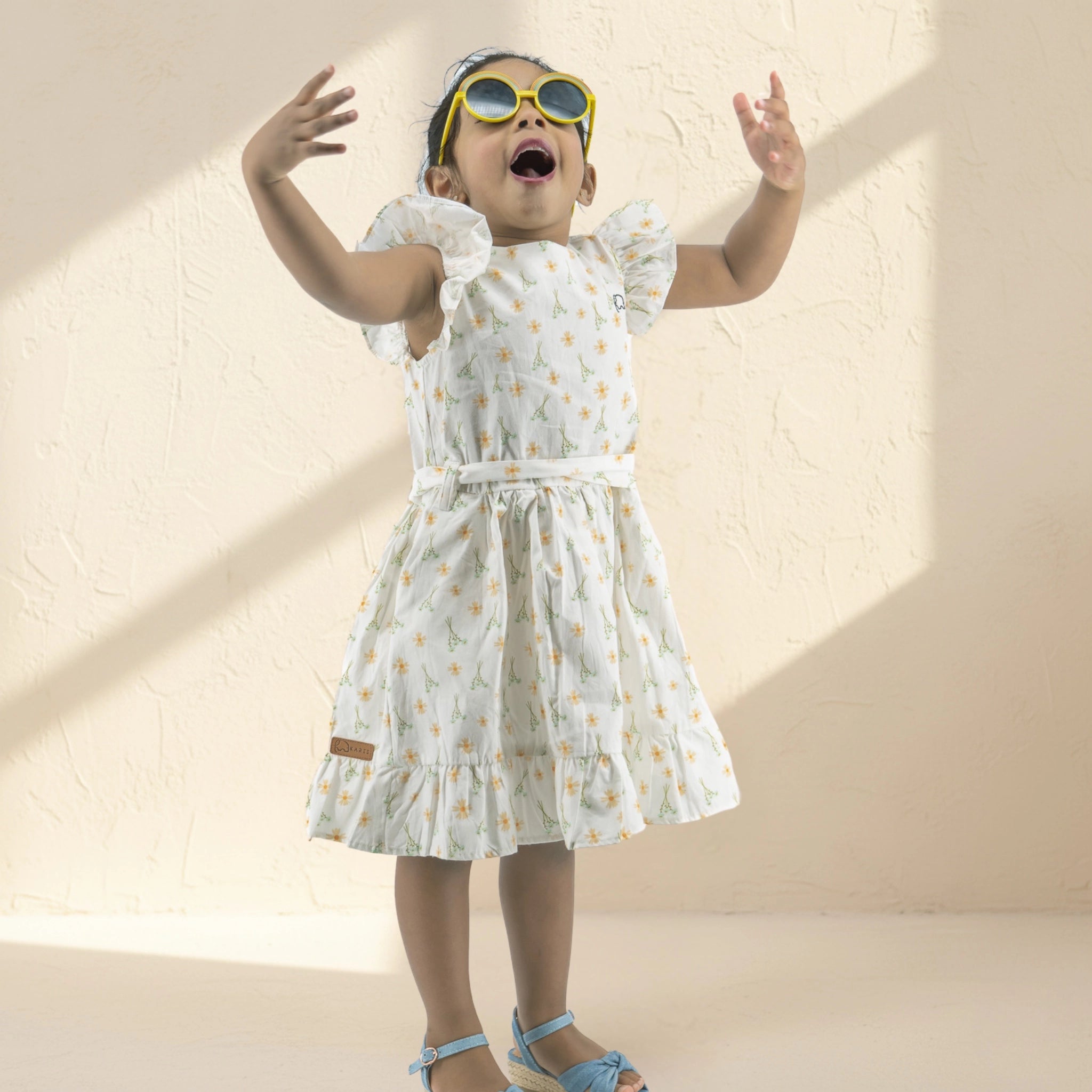 Smoked Pearl Cotton Dress for Girls | Karee Sustainable Kidswear Kids Karee