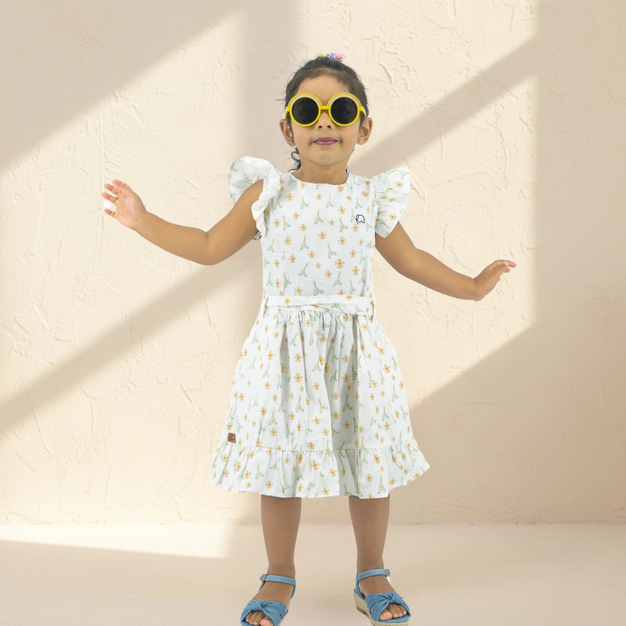 Smoked Pearl Cotton Dress for Girls | Karee Sustainable Kidswear Kids Karee