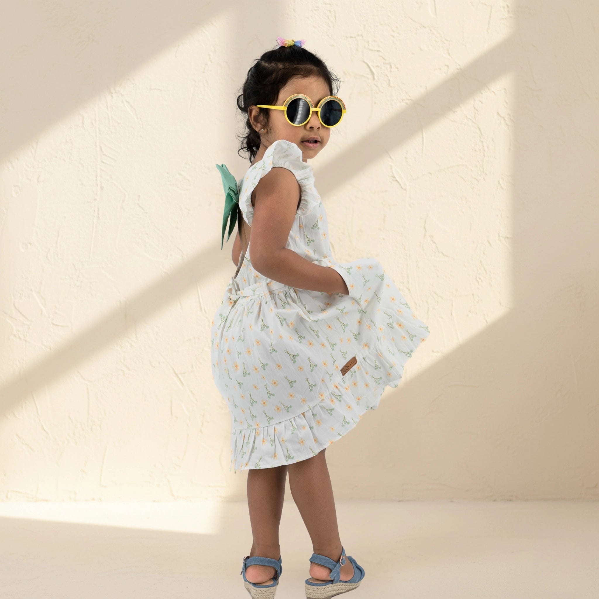 Smoked Pearl Cotton Dress for Girls | Karee Sustainable Kidswear Kids Karee